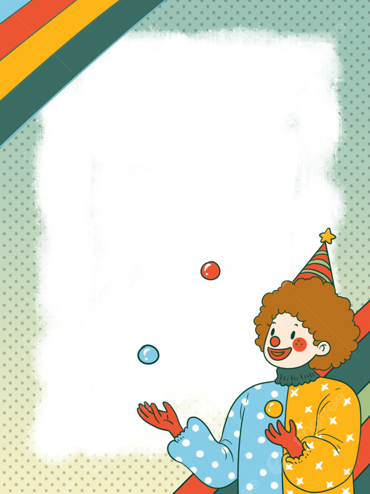 Original Hand Drawn Cartoon Cute Fool S Day Clown Background Wallpaper Image For Free Download