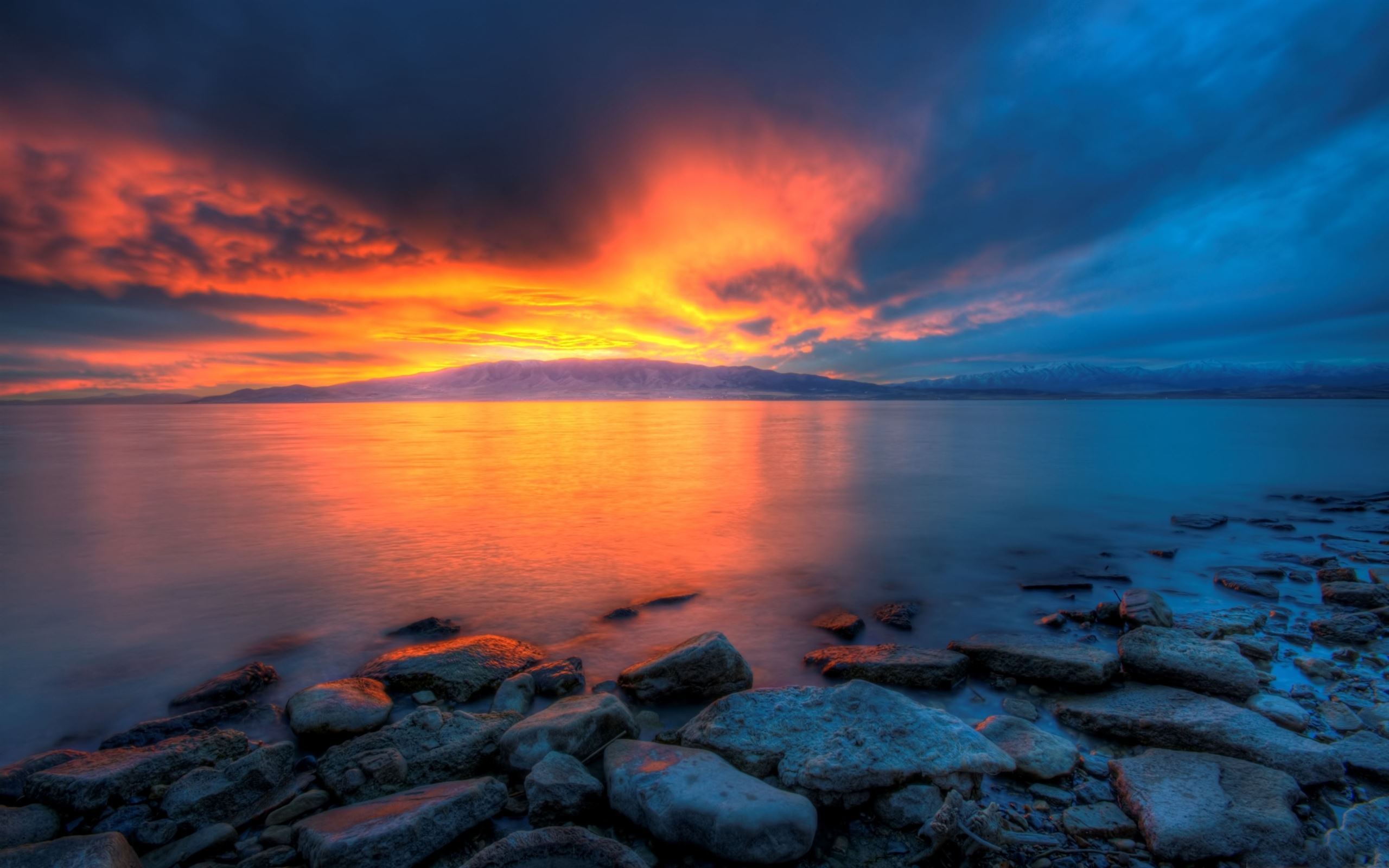 Utah lake sunset MacBook Air Wallpaper Download
