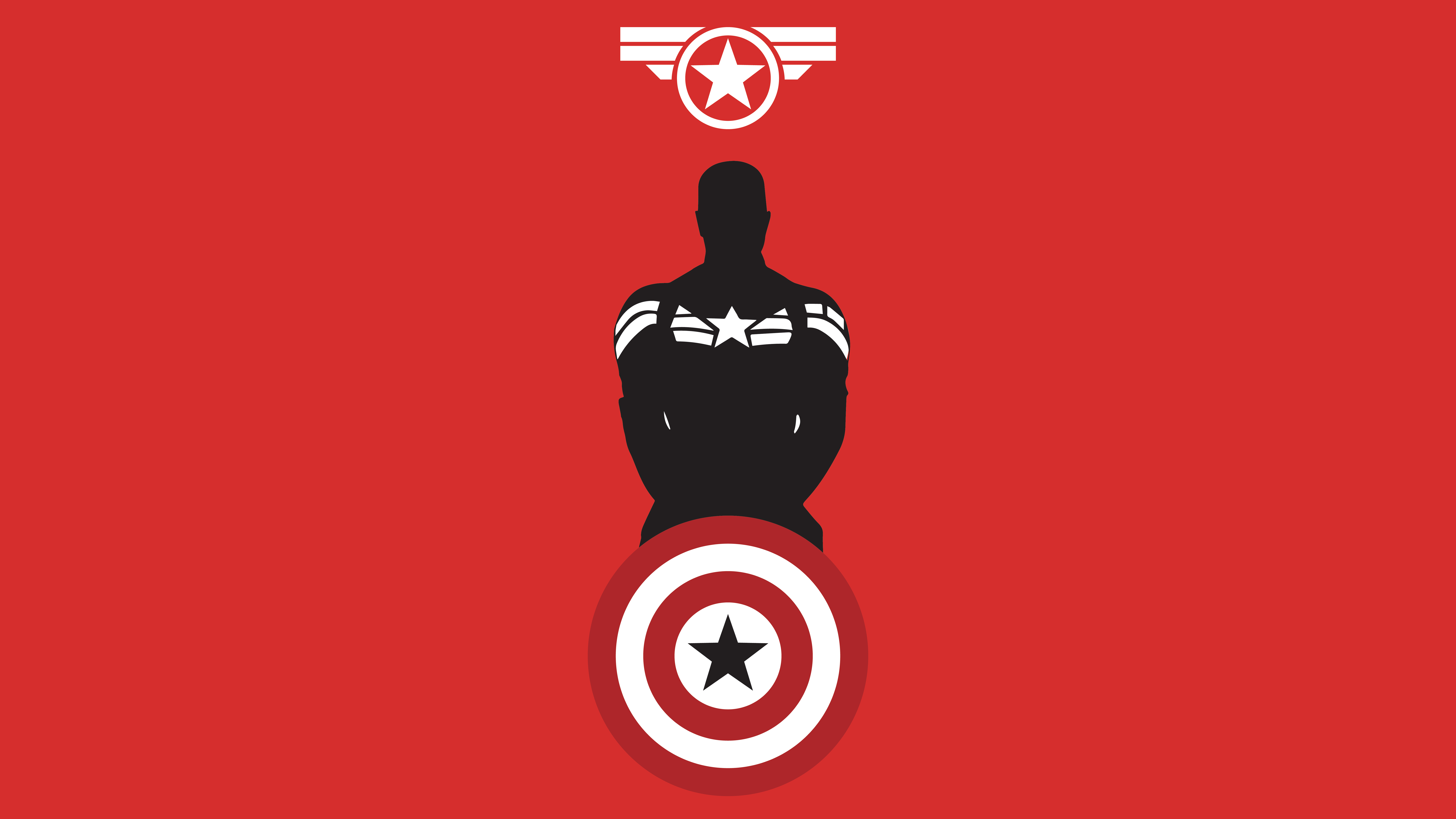 Captain America Wallpaper 4K, Minimal art, Marvel Superheroes