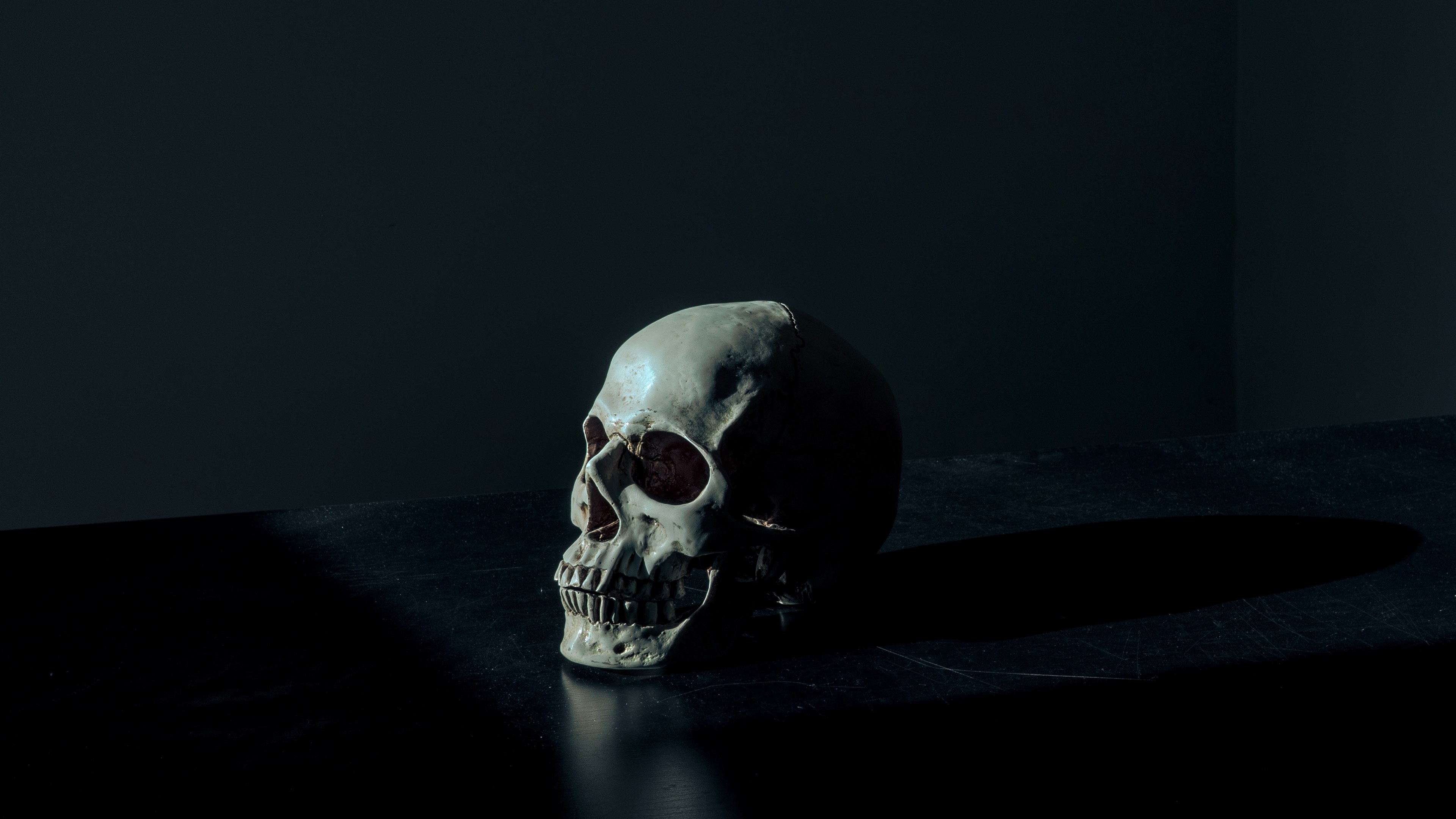 Wallpaper / dark black skull and portrait HD 4k wallpaper free download
