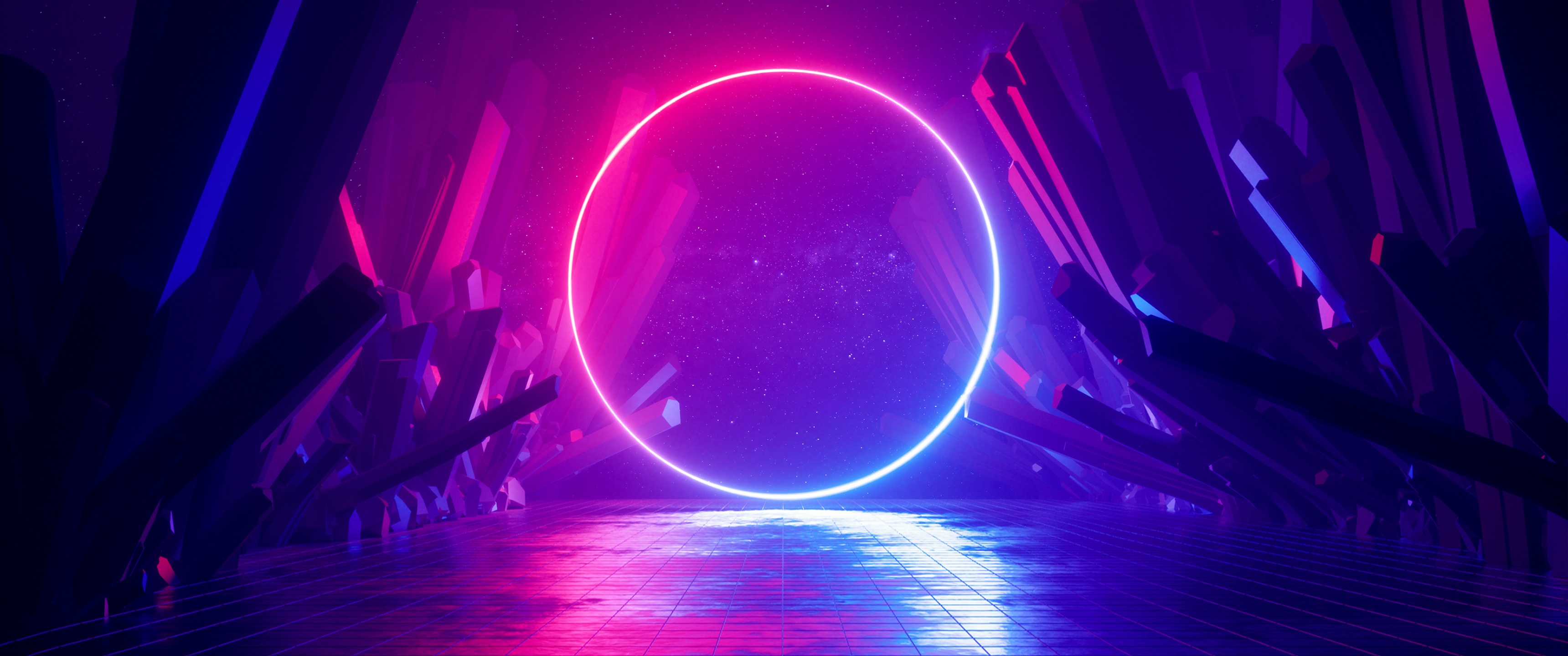 Neon light Wallpaper 4K, Ring, Huawei MediaPad, Stock