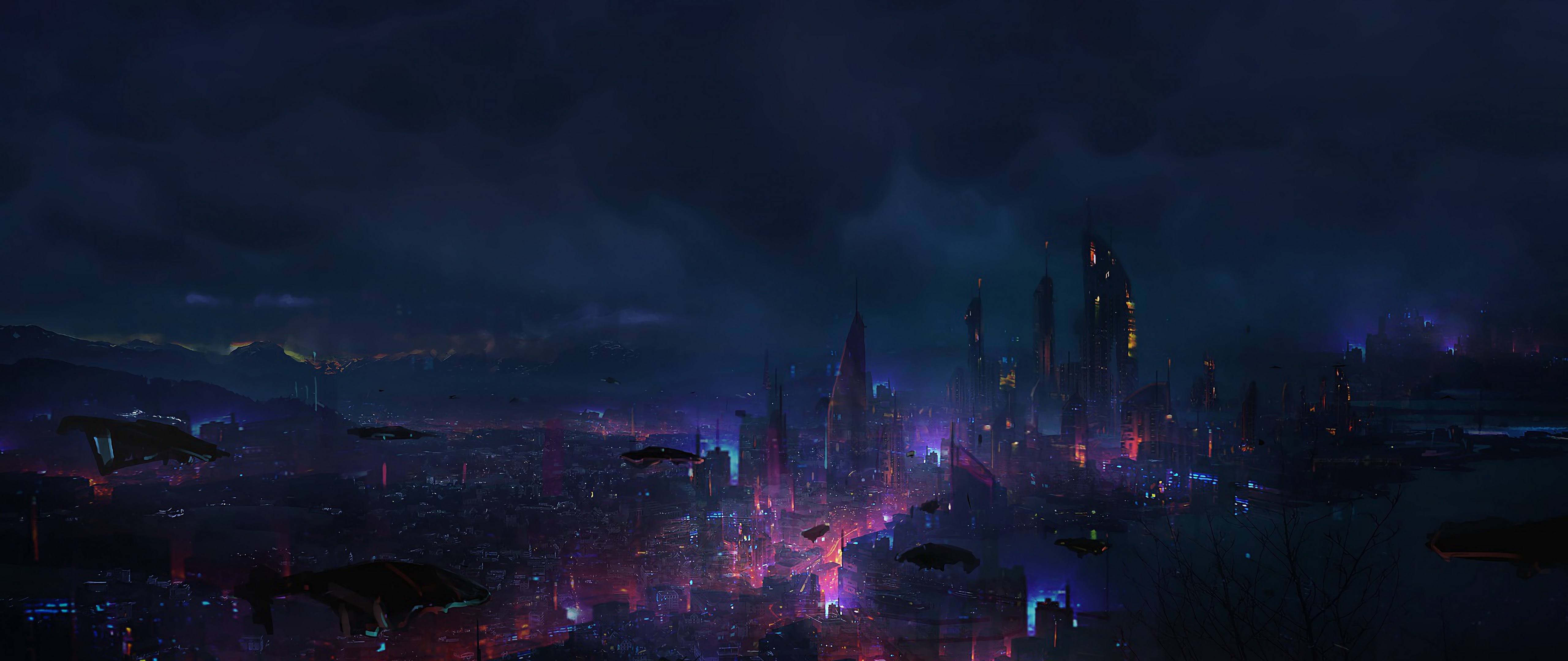 Free download Free download Cyberpunk City Night Scenery Sci Fi 4K Wallpaper 94 [5120x2160] for your Desktop, Mobile & Tablet. Explore Cyberpunk City Desktop Wallpaper. City Street Background, City Background, City Wallpaper