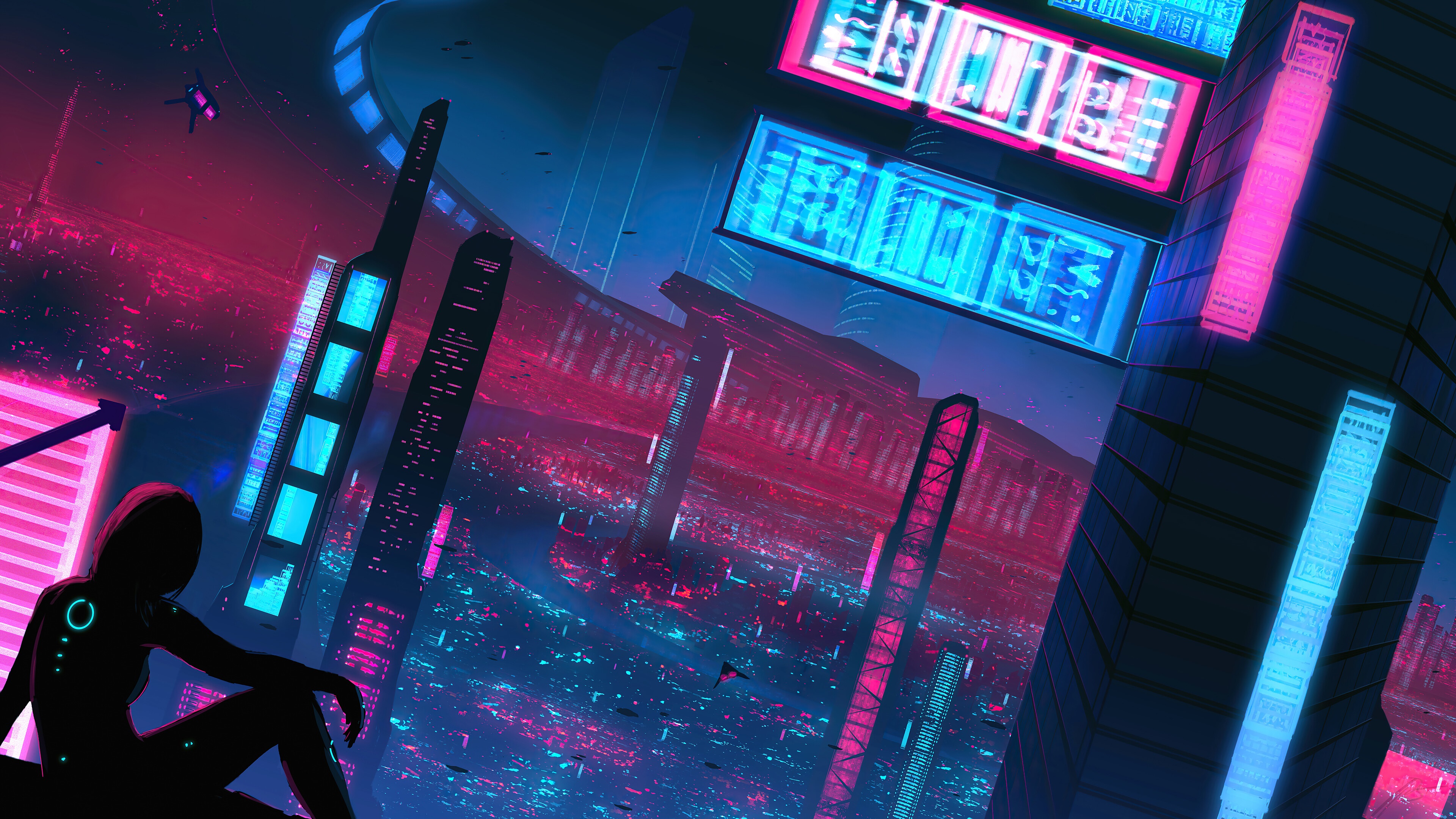 wallpaper, cyberpunk, sci fi, night, city, 4k, HD Gallery HD Wallpaper