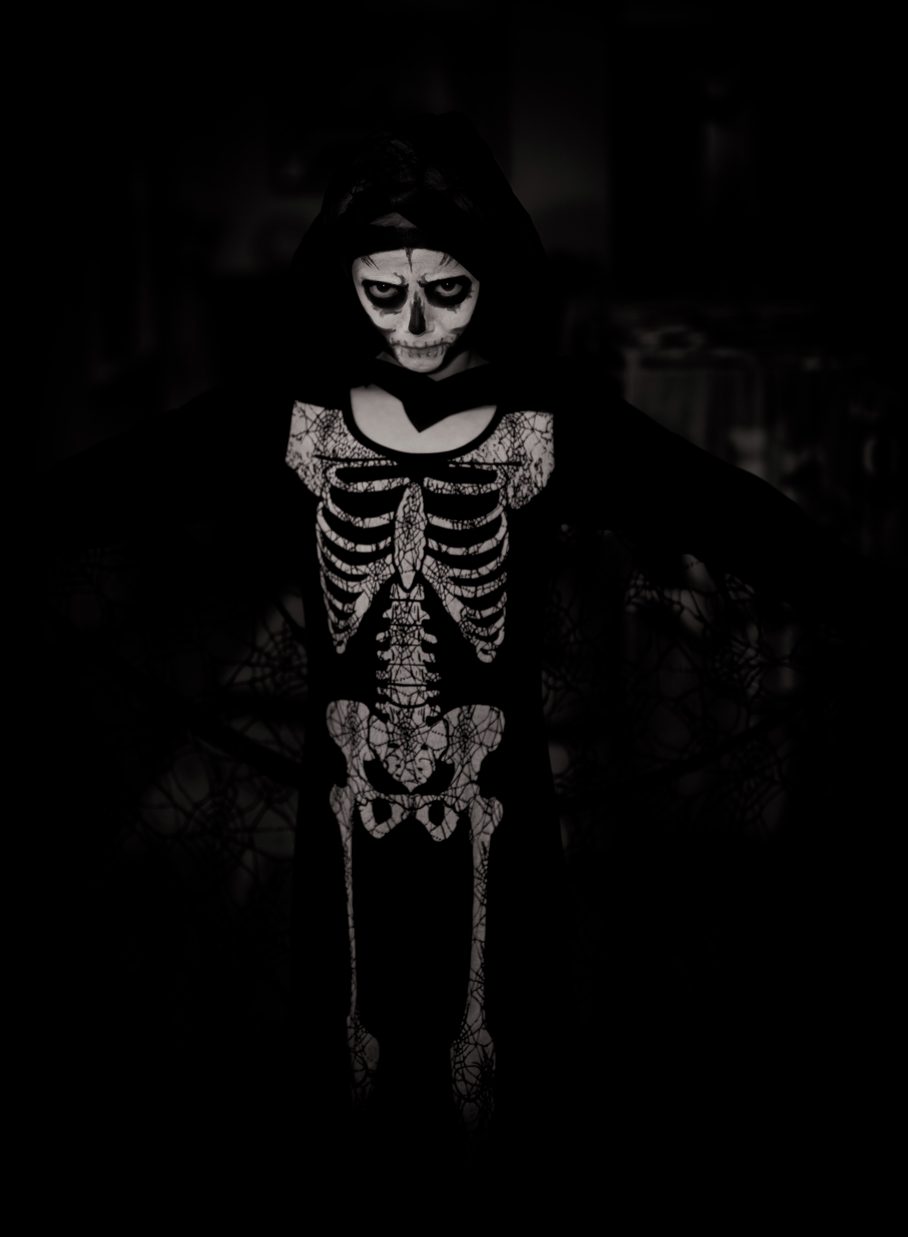 skeleton art costume and face HD 4k