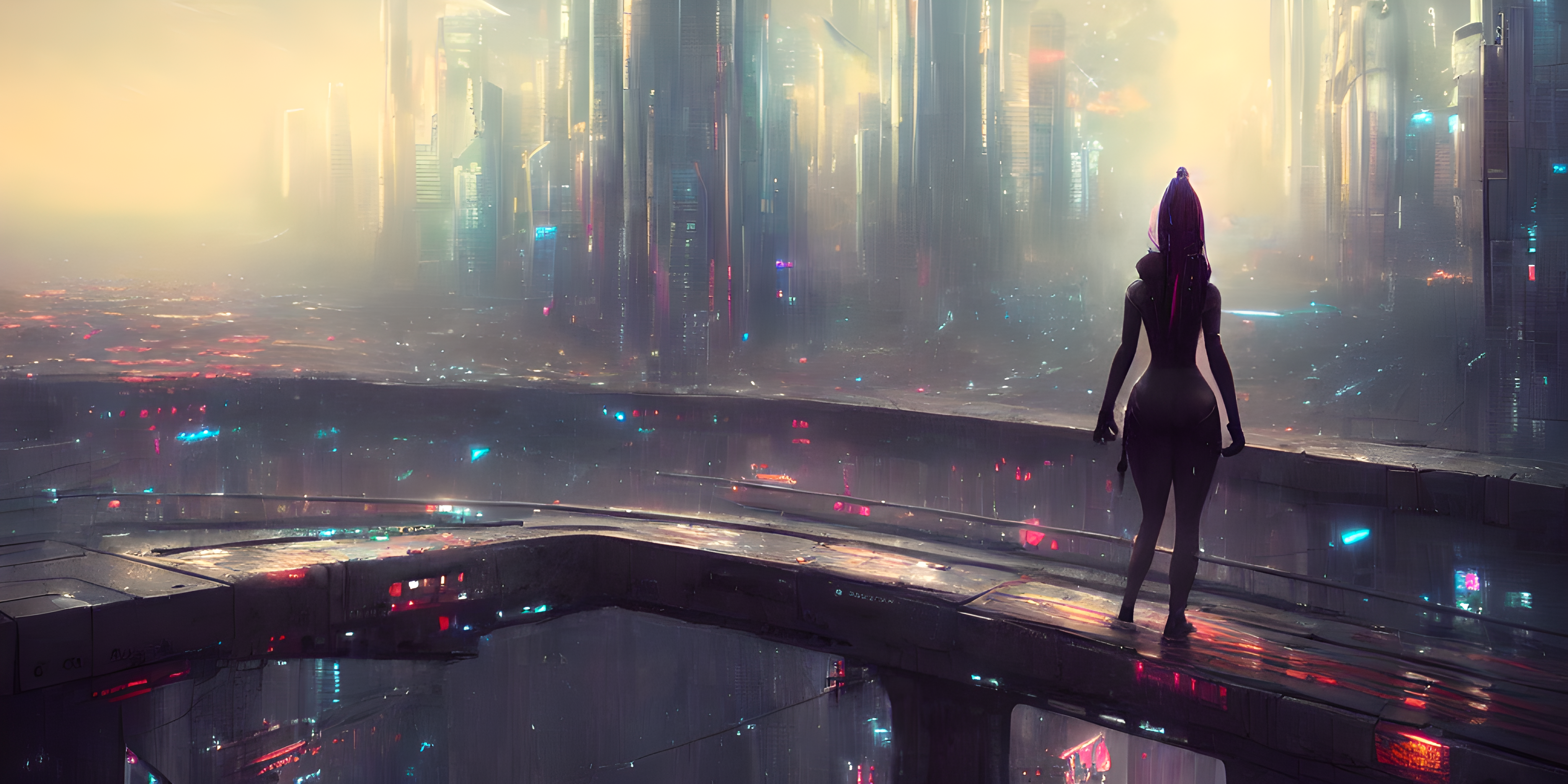 Wallpaper, cyberpunk, city, futuristic 4096x2048