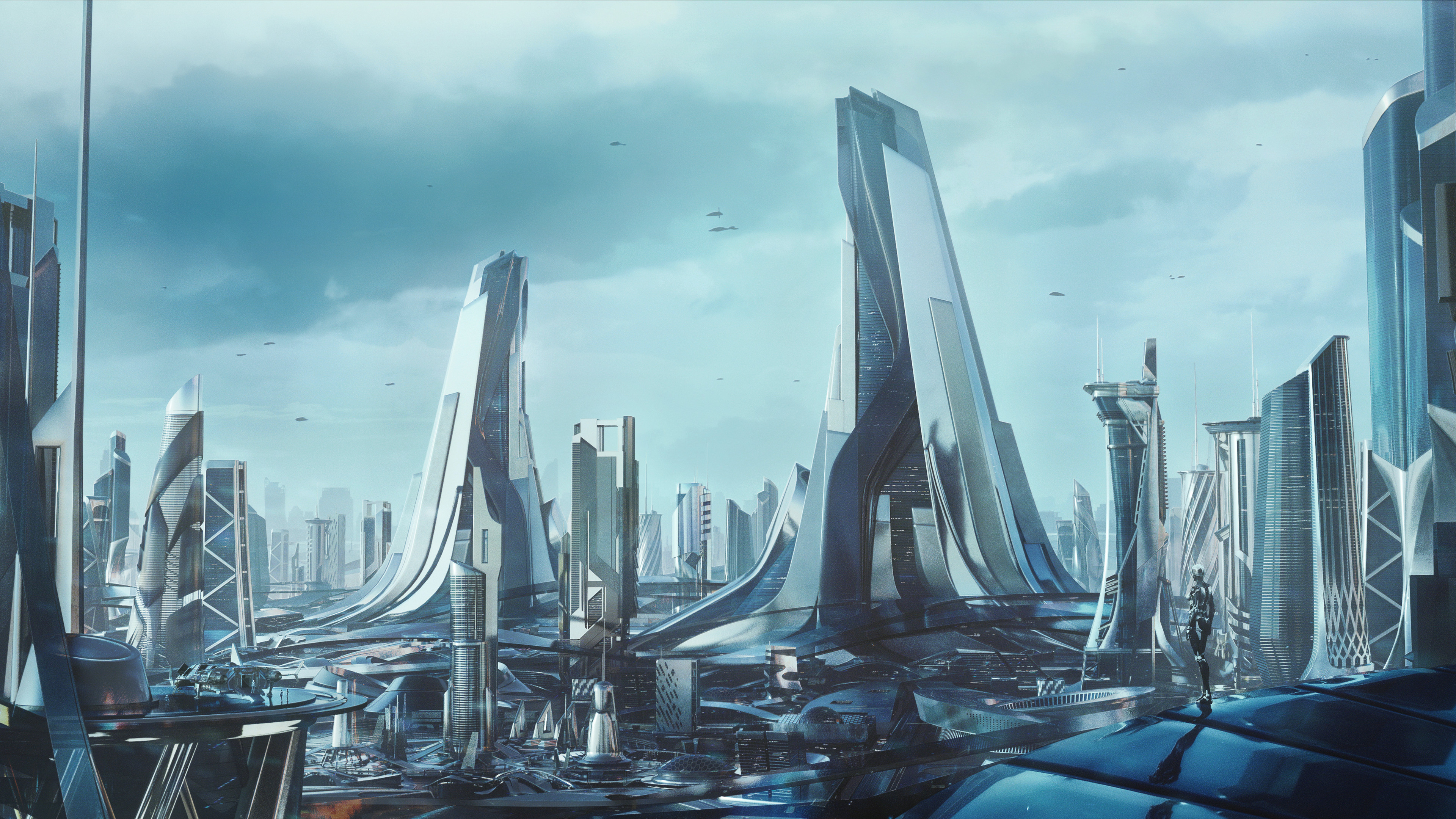 City Cyberpunk 4K Futuristic Futuristic City Wallpaper:3840x2160