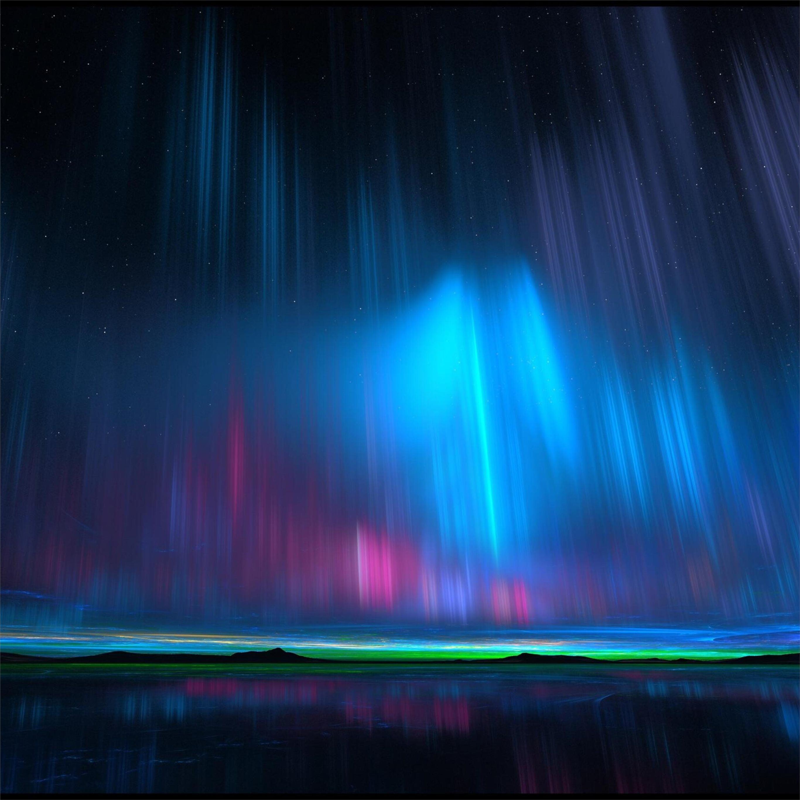 northern lights stars 4k iPad Pro Wallpaper Free Download
