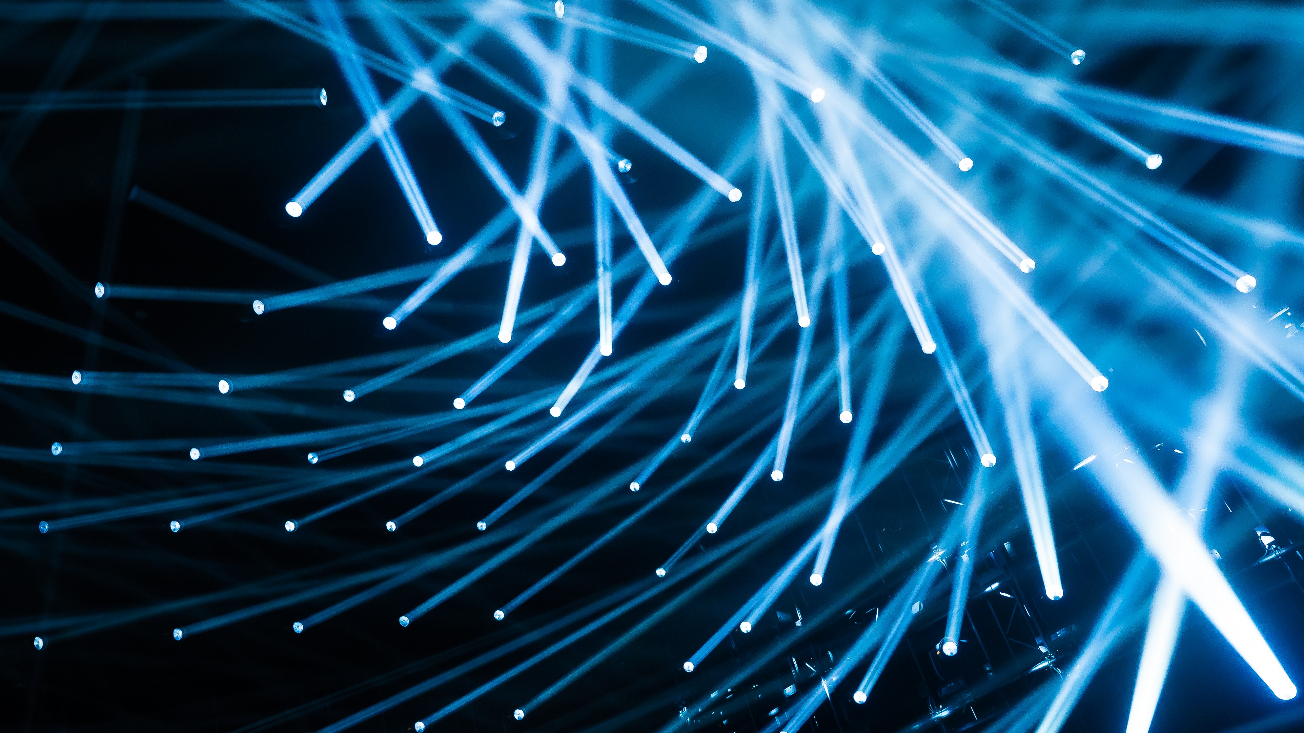 Spot lights Wallpaper 4K, Blue, Dark background, Abstract