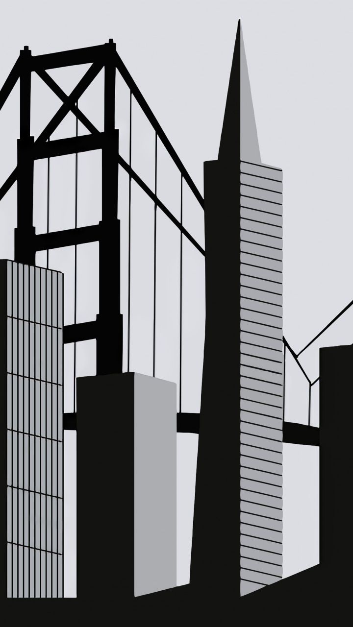 Buildings, architecture, minimal, monochrome, 720x1280 wallpaper. Minimalism, Architecture, Building art