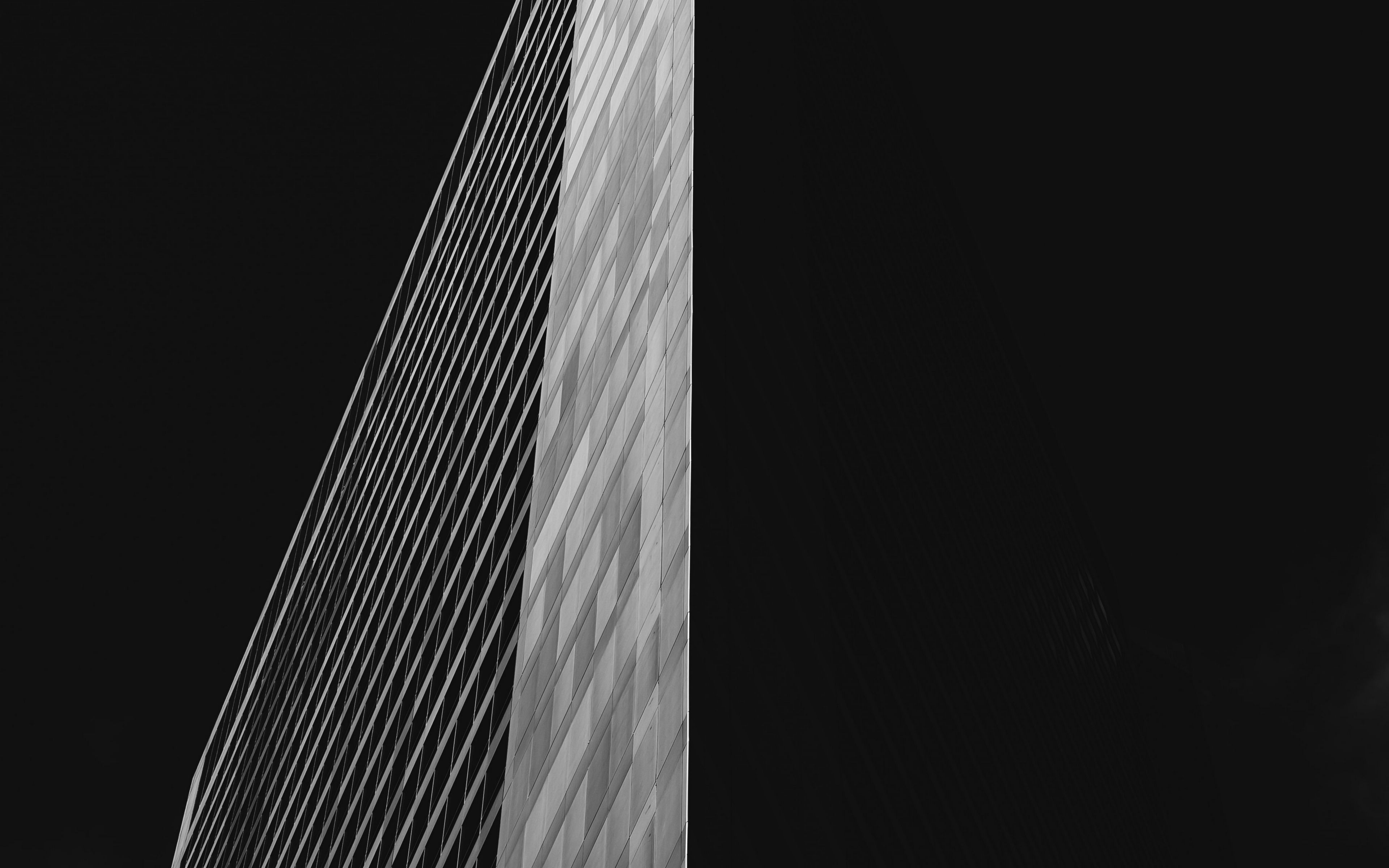 Download wallpaper 3840x2400 building, edge, architecture, black, black and white, bw 4k ultra HD 16:10 HD background