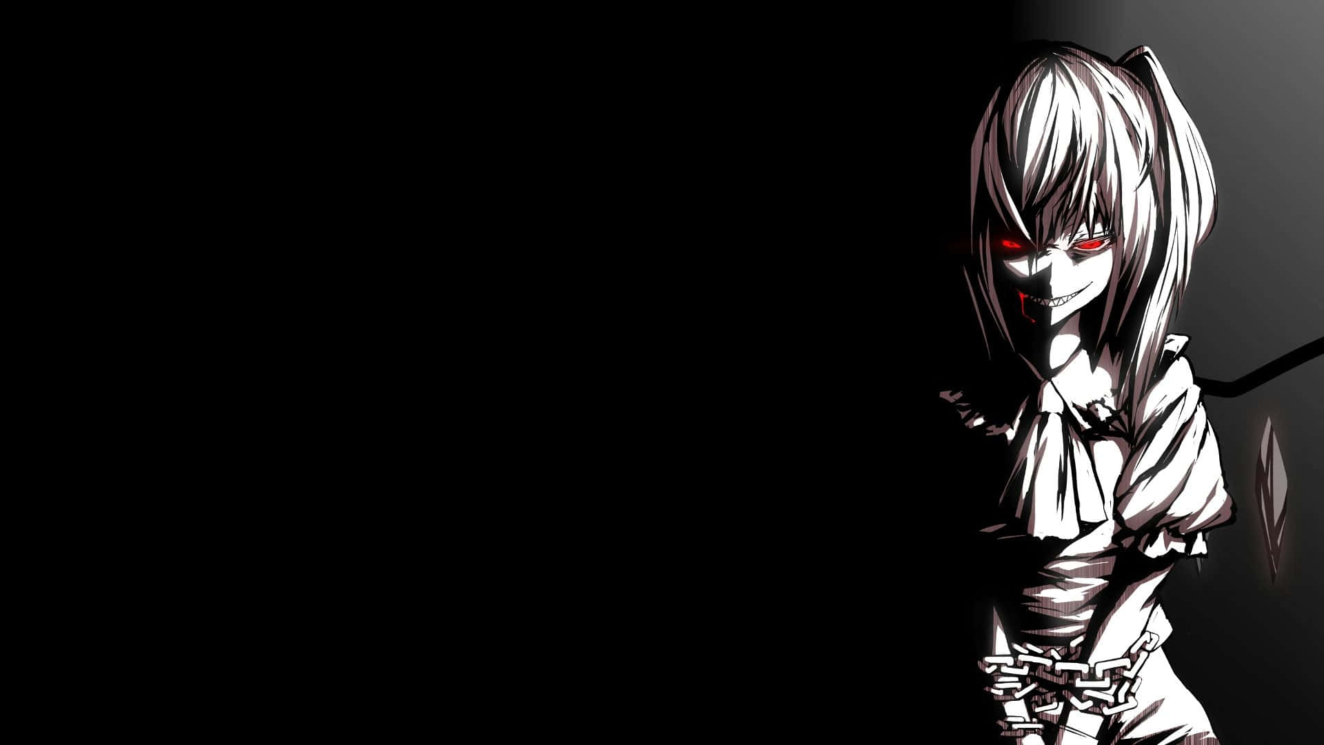 Download Fantastical Anime Scene of Brilliant Black and Red Wallpaper