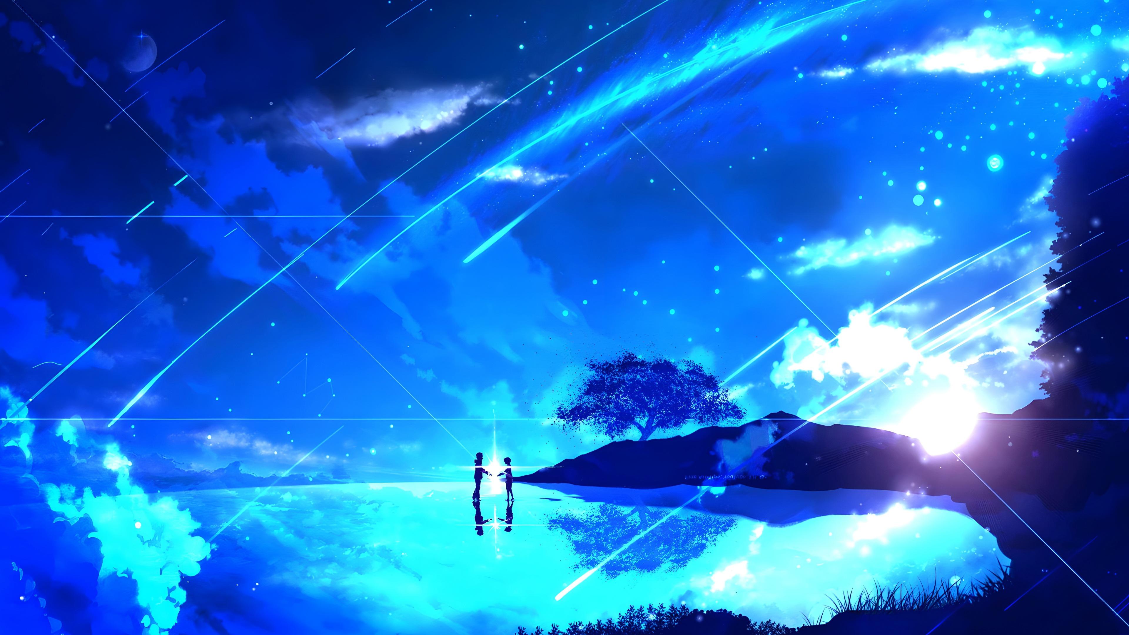 Blue 4K wallpaper for your desktop or