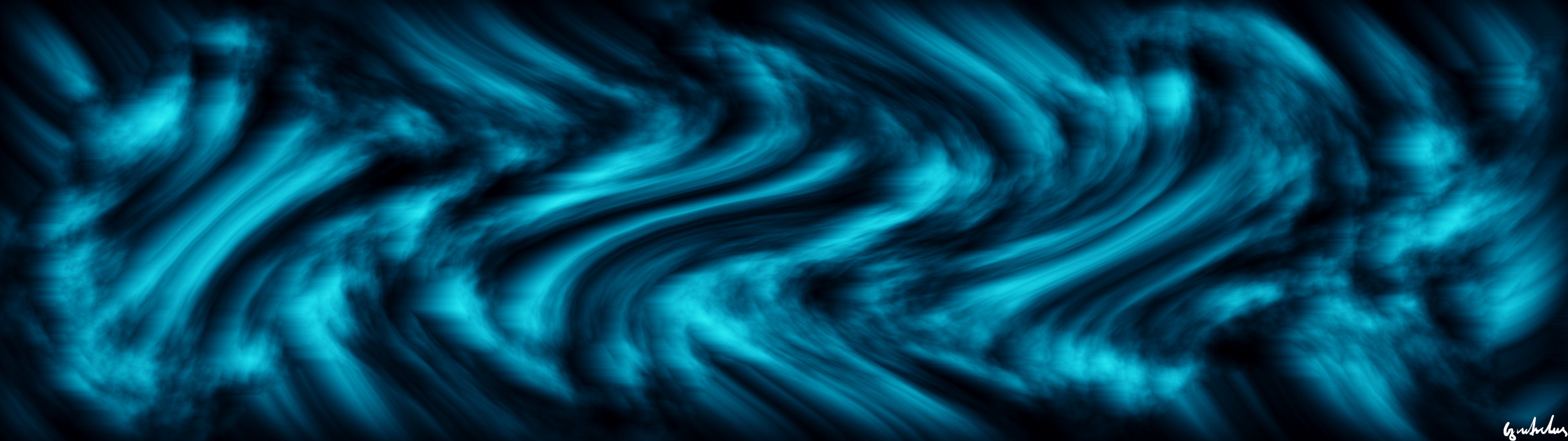 Cyan Blurred Waves