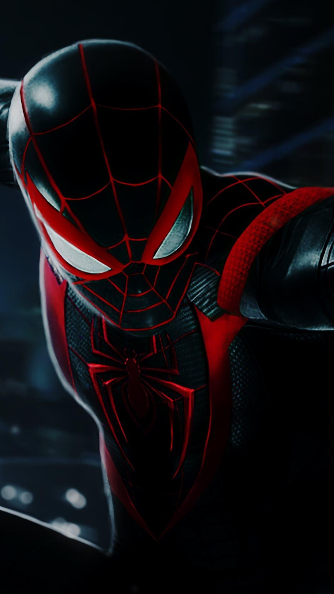 Dark Spider Miles Morales Phone Wallpaper Turkau