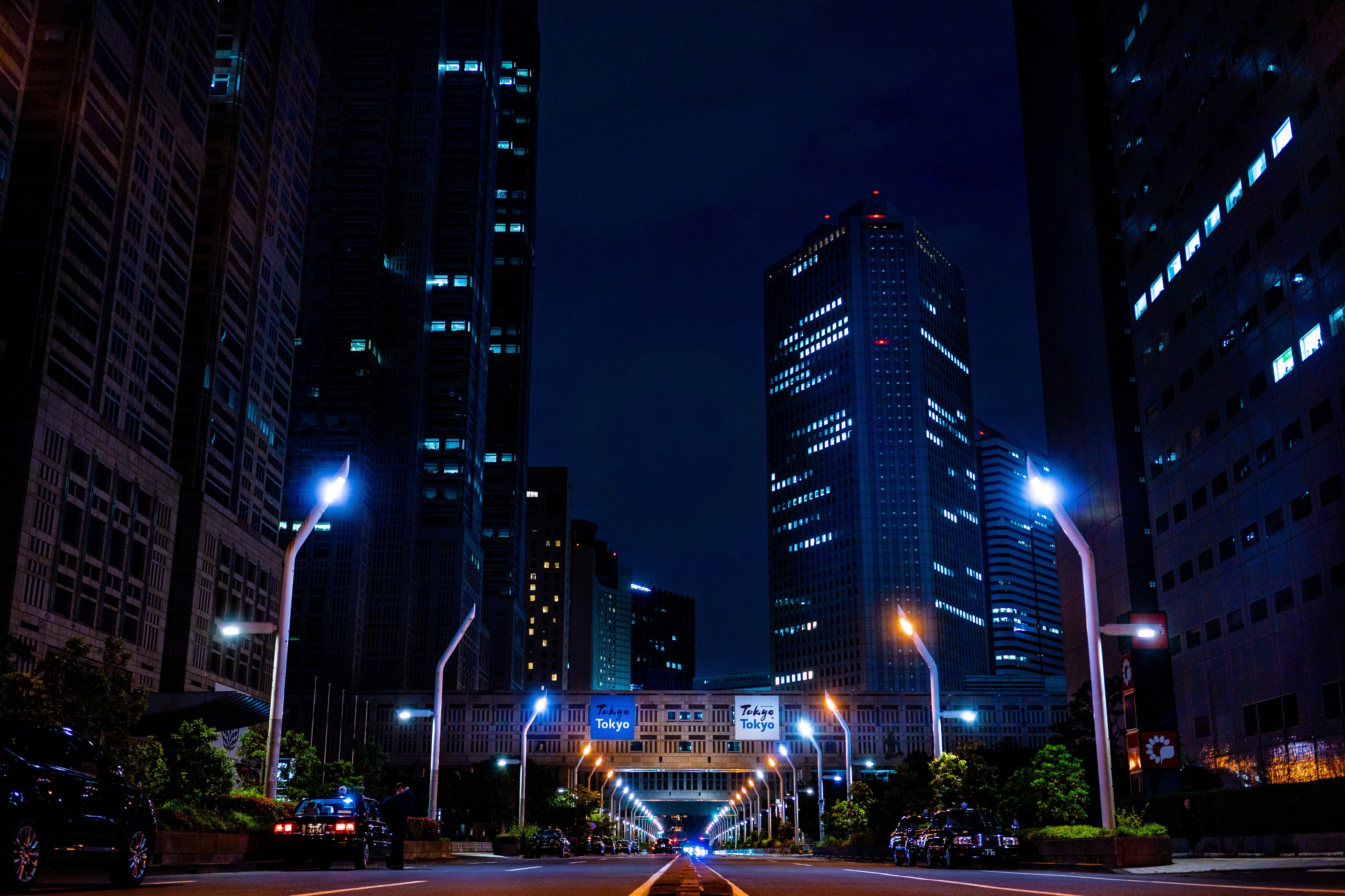 4K, lights, Tokyo, night, Japan, road, city Gallery HD Wallpaper