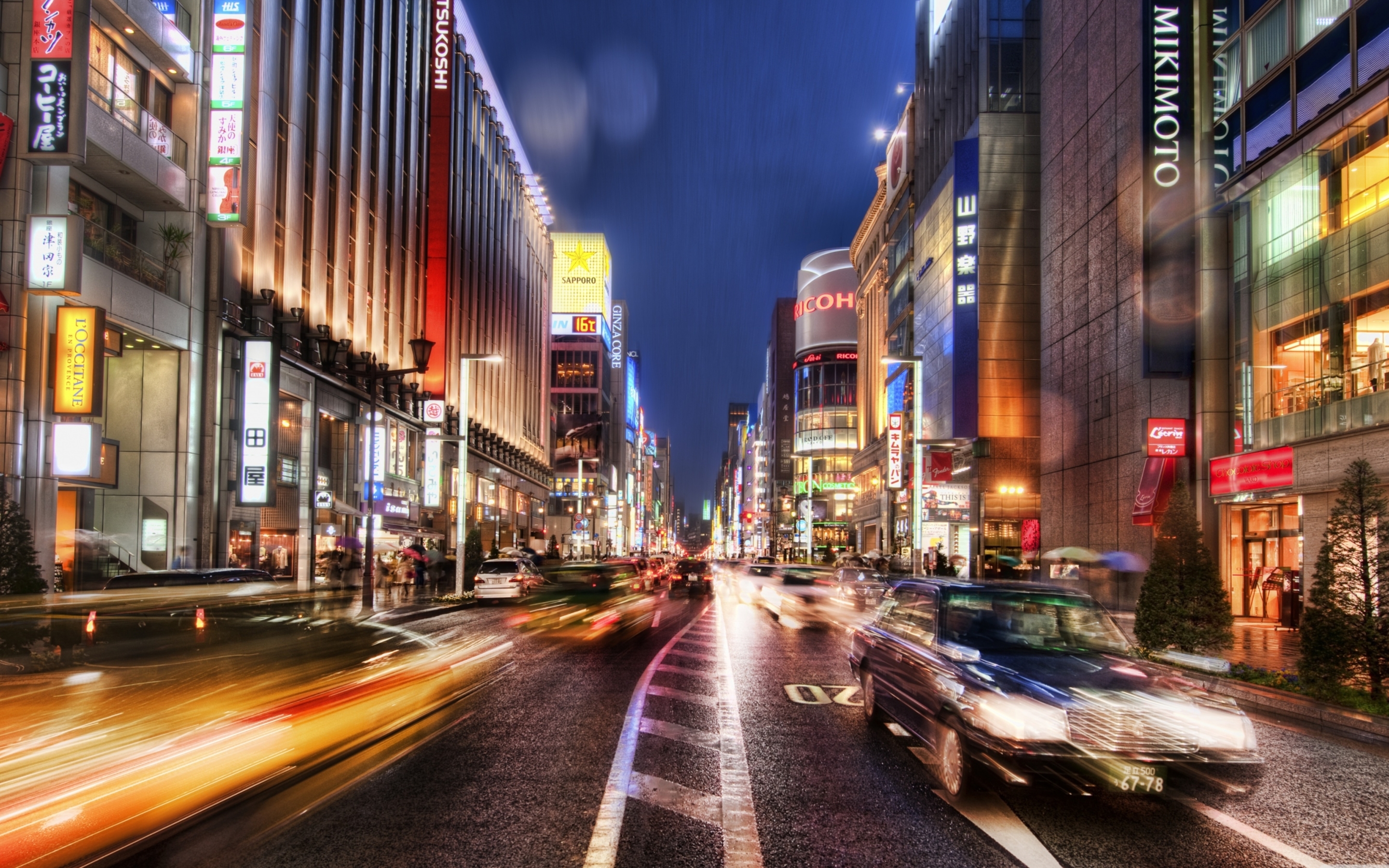 Tokyo Street At Night Hdr MacBook Air Wallpaper Download