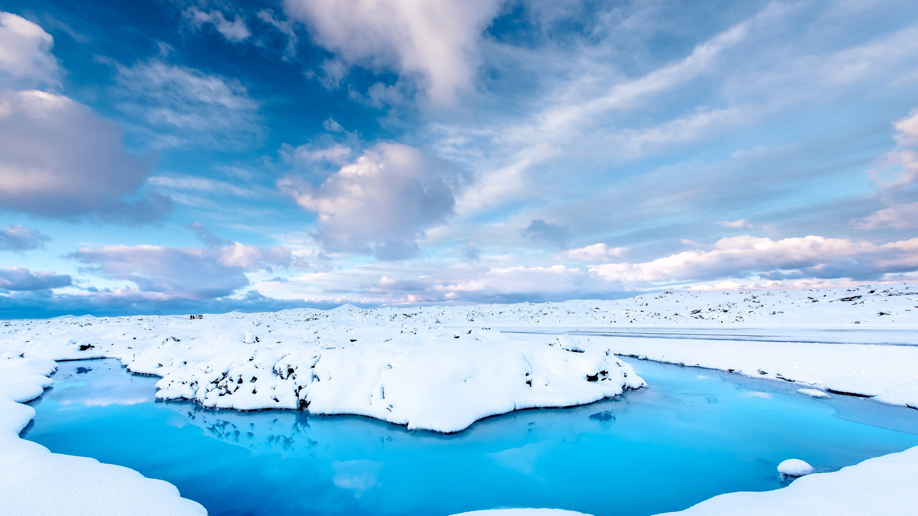 Wallpaper 4k Iceland Snow Water 4k Wallpaper