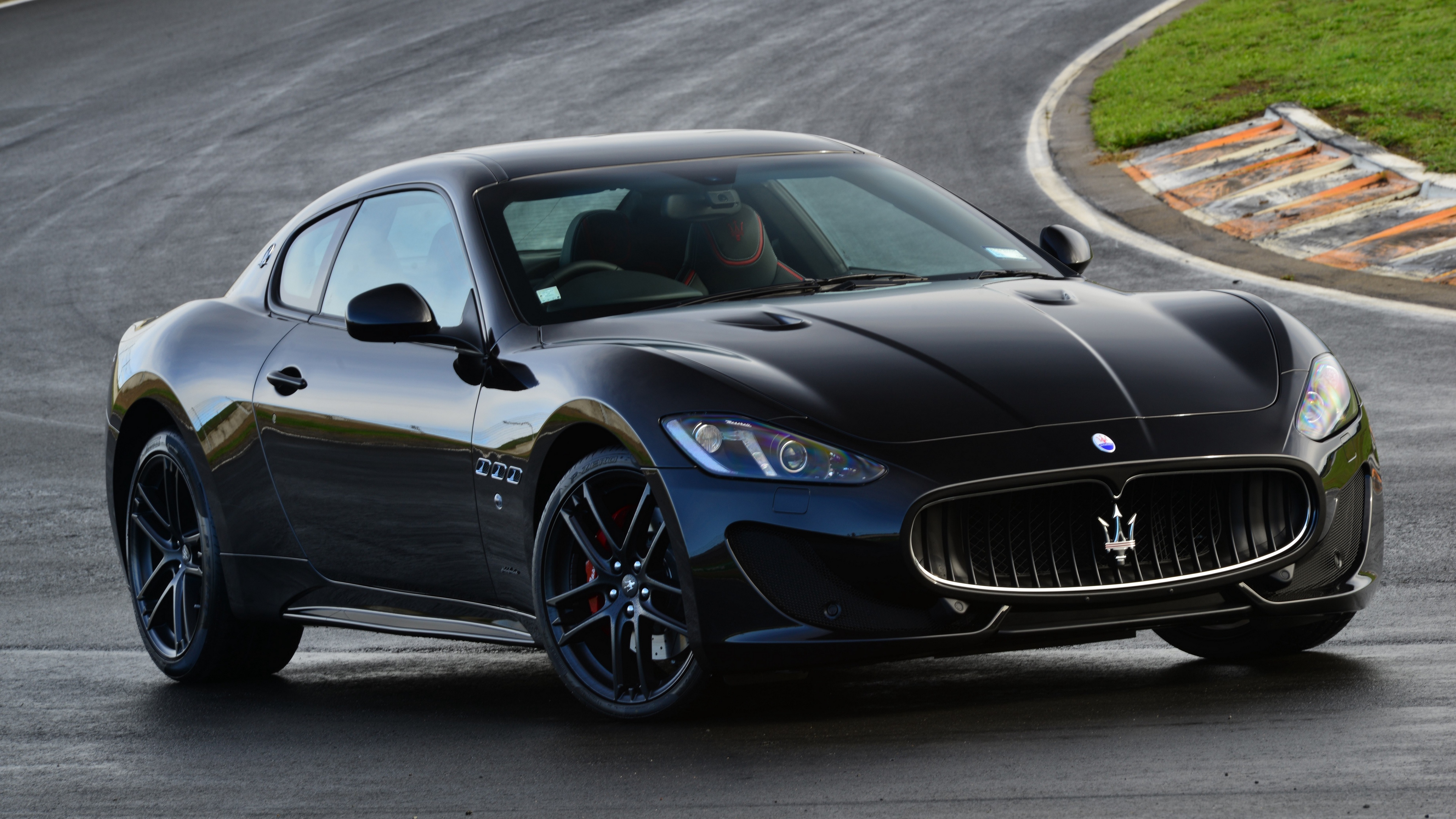 Wallpaper 4k maserati, granturismo, mc sportline, side view, black 4k Wallpaper