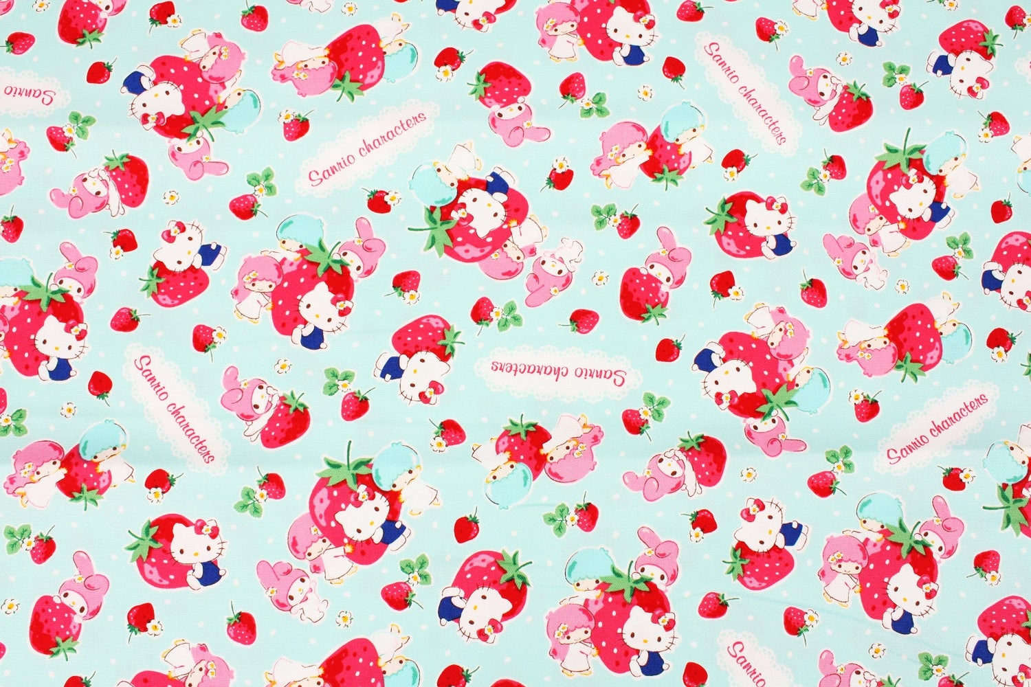SANRIO Hello Kitty My Melody Little Twin Stars Strawberry Oxford Fabri