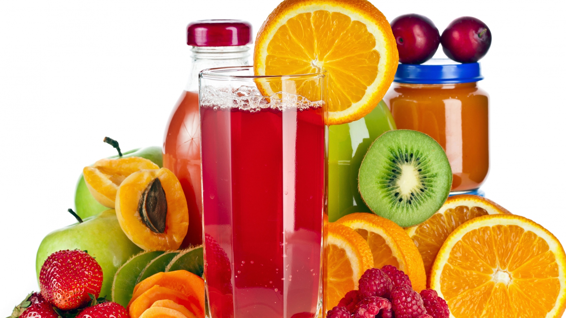 Download Wallpaper 1920x1080 berries, fruit, juice, mix Full HD 1080p HD Background