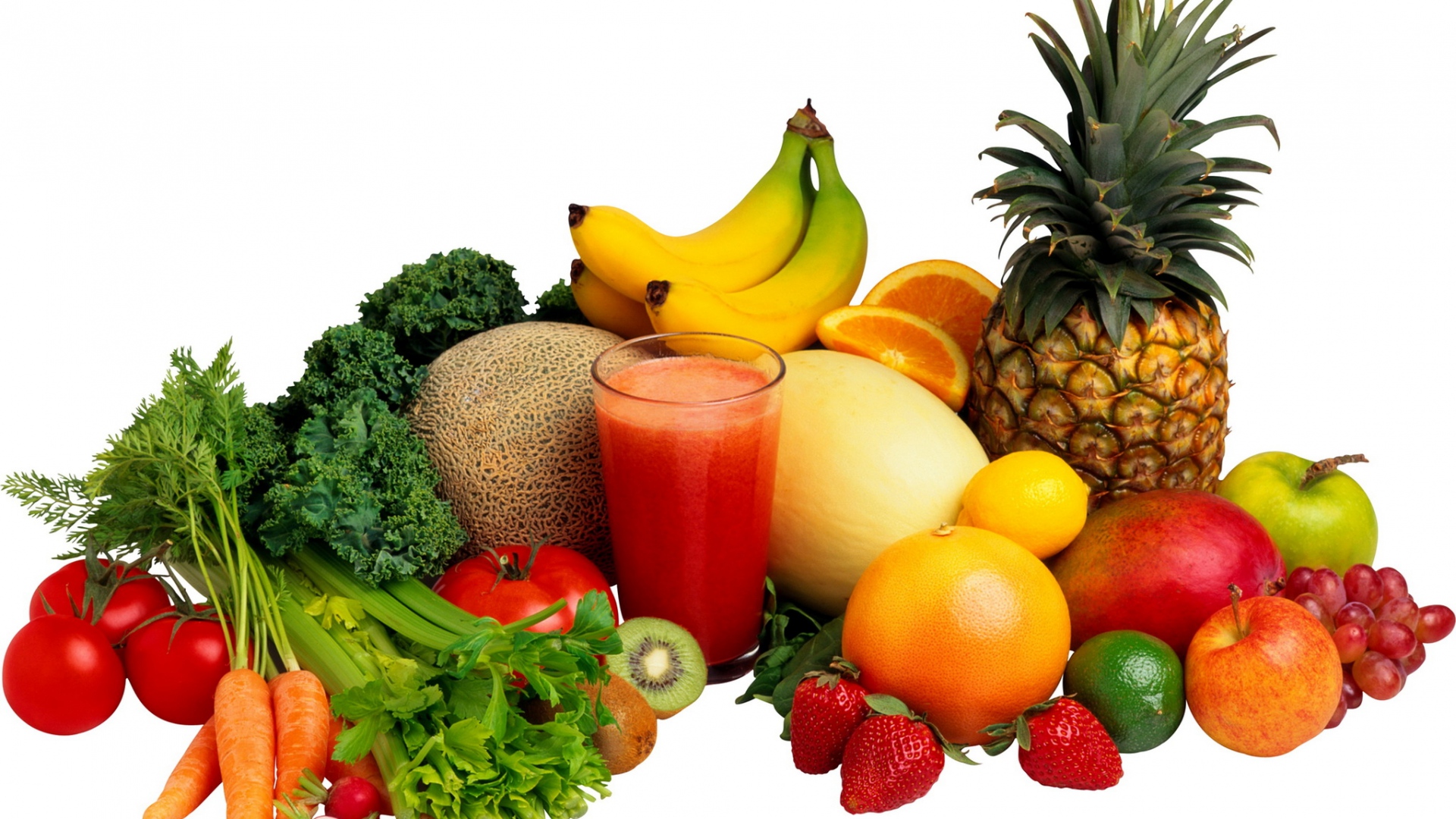 Download Wallpaper 1920x1080 vegetables, fruit, juice, variety Full HD 1080p HD Background