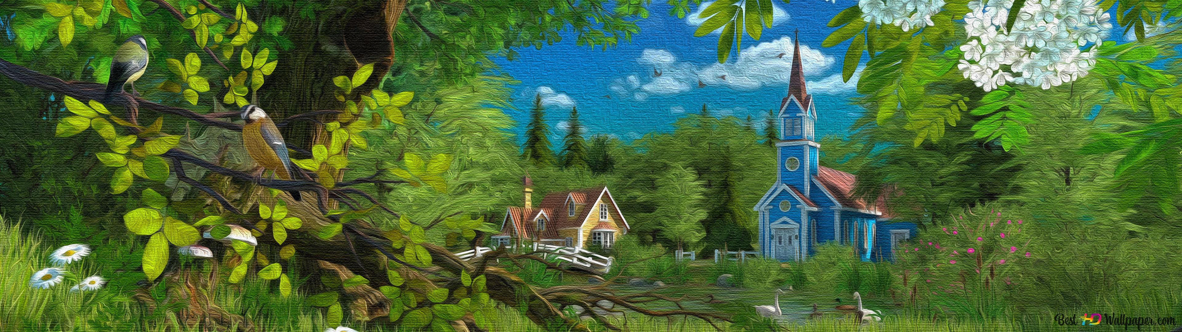 Summer house 4K wallpaper download