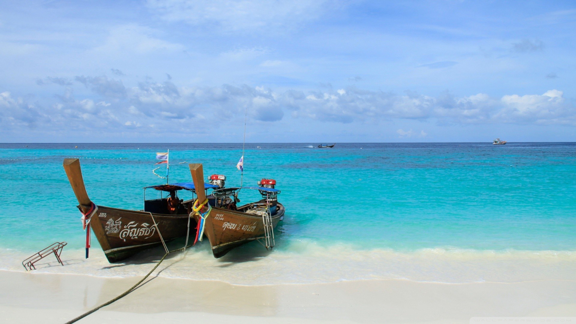Nature Summer Boats Thailand Time Sea