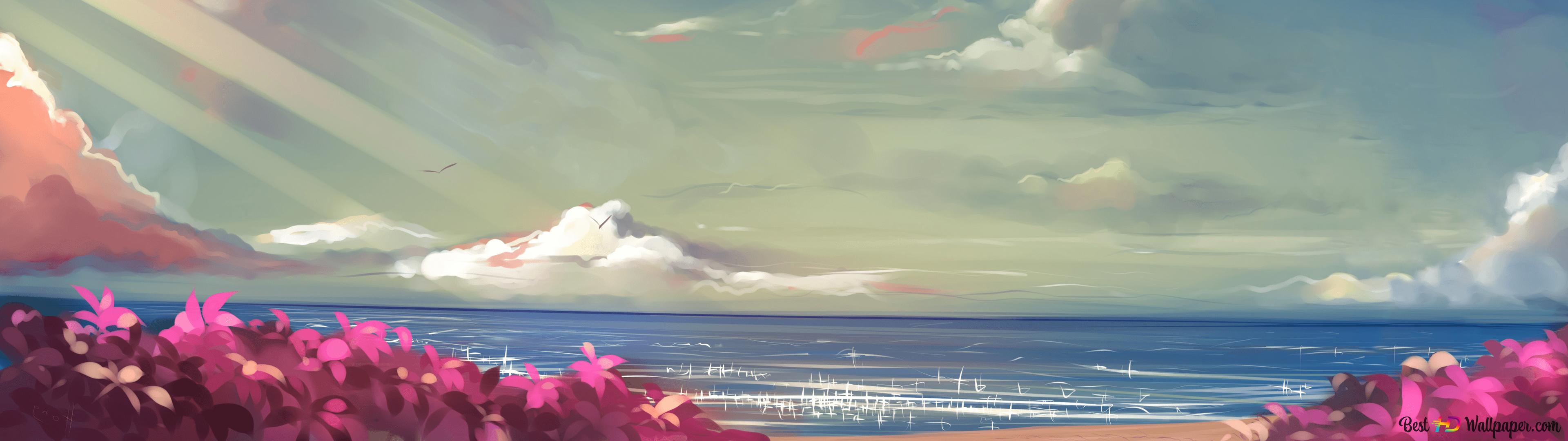 Beautiful Sea & Sky of spring 4K wallpaper download