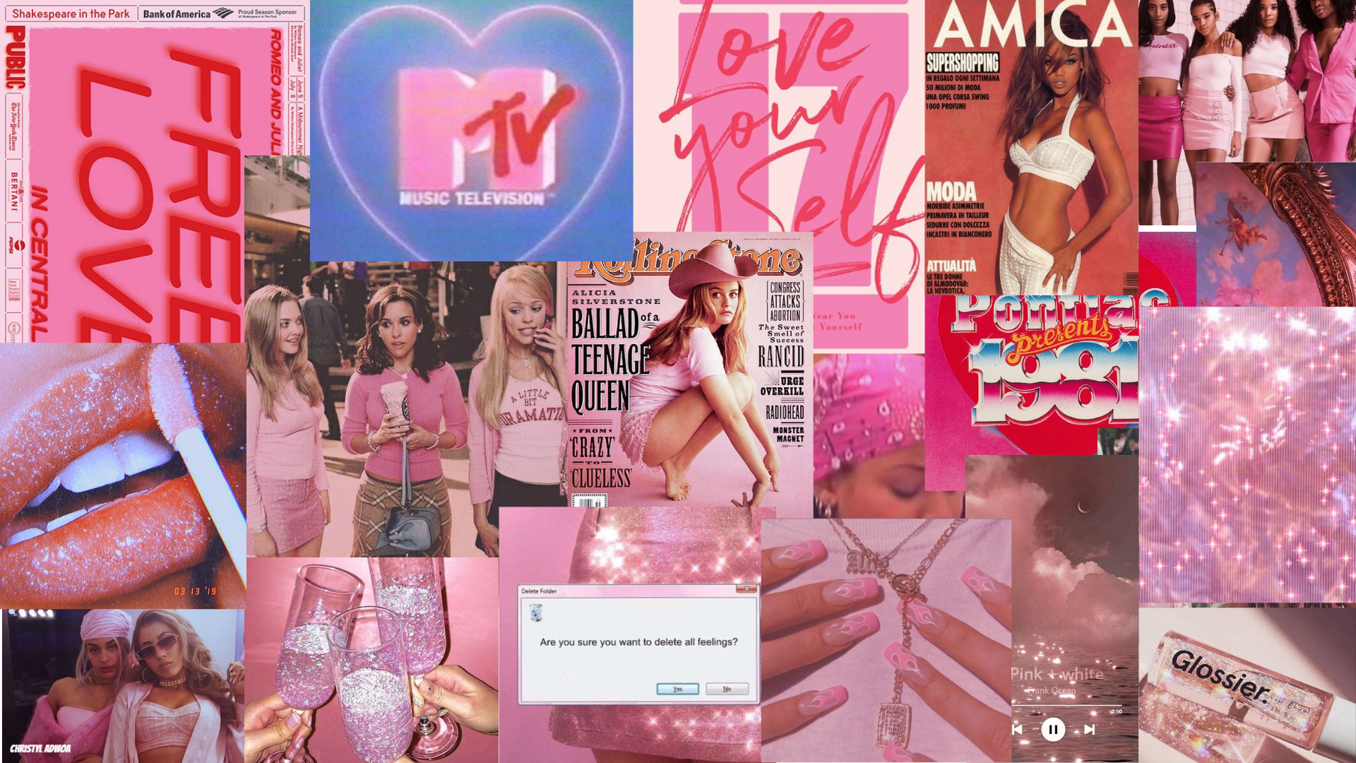 Pink Aesthetic Vintage Collage. Cute laptop wallpaper, Wallpaper notebook, Cute desktop wallpaper