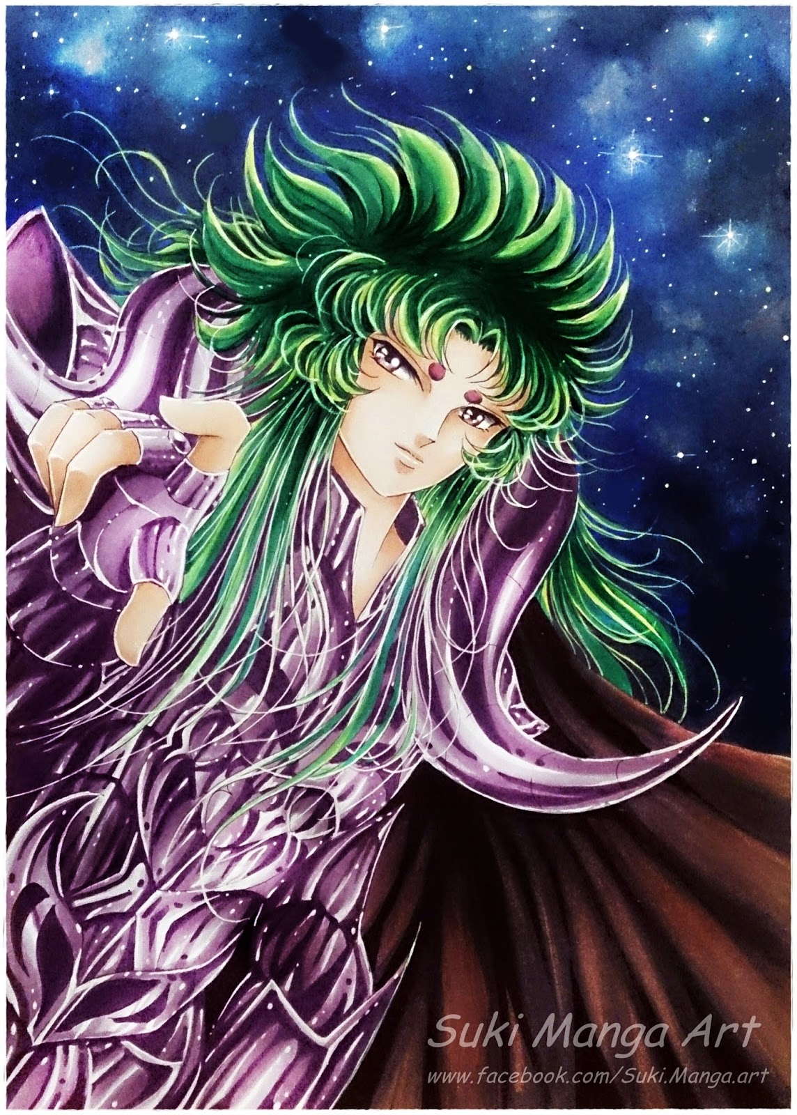 Copic Marker Europe: Aries Shion, fan art by Suki Manga Art