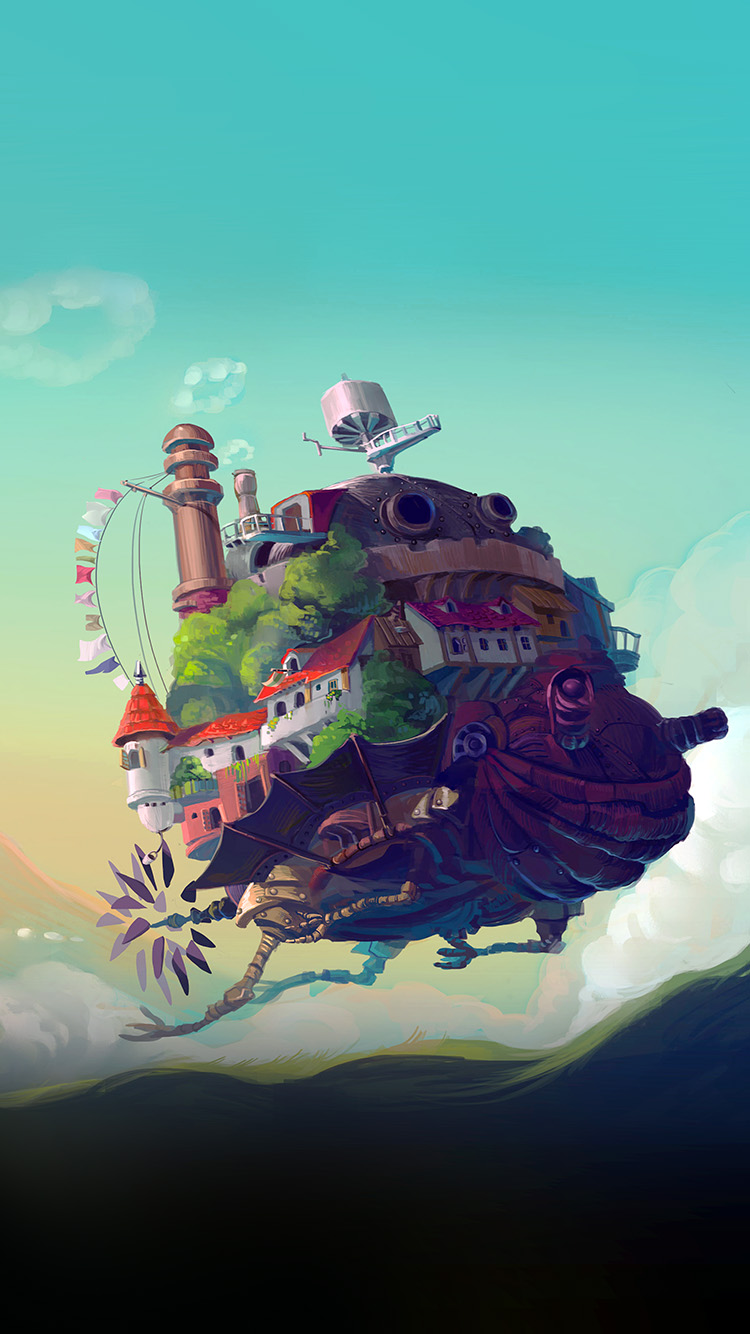 studio ghibli castle anime peace art illustration