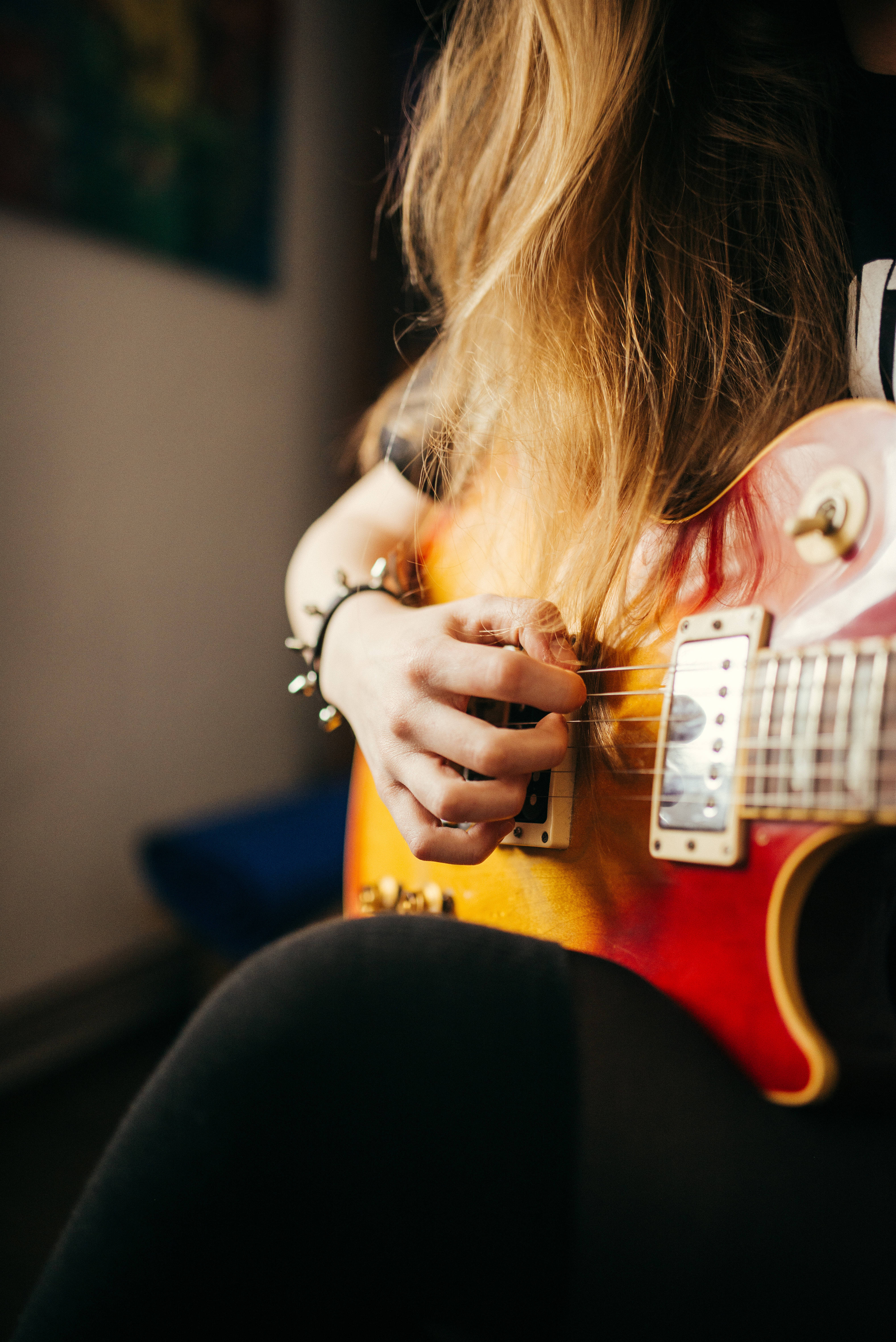 Download Rockin' Out With Her Electric Guitar Wallpaper