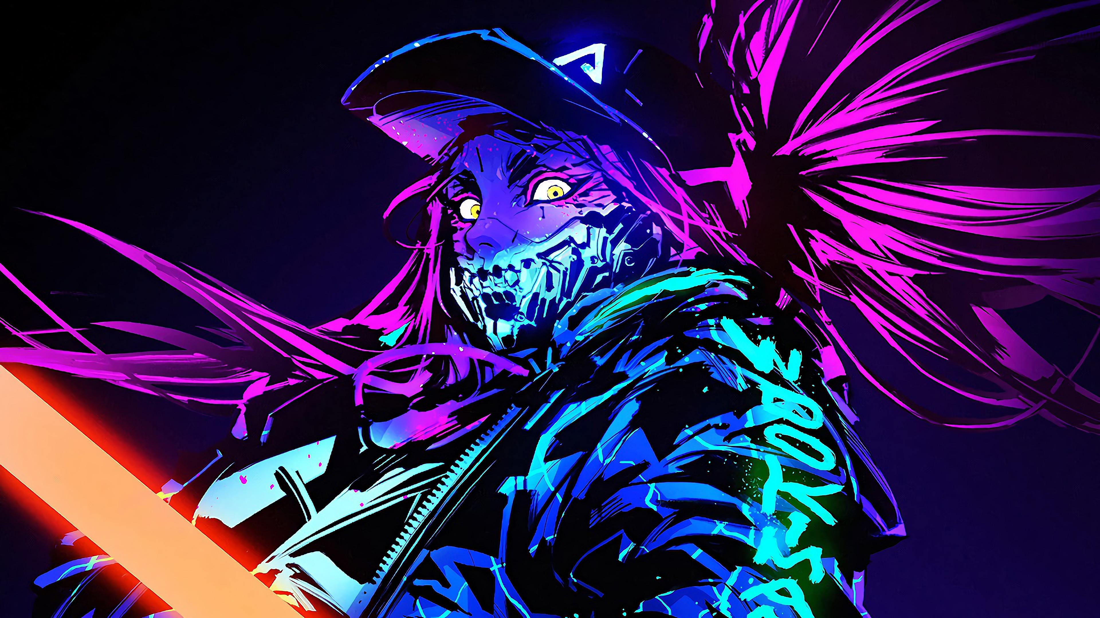 Wallpaper 4k K DA Akali Neon LoL League Of Legends Lol Wallpaper