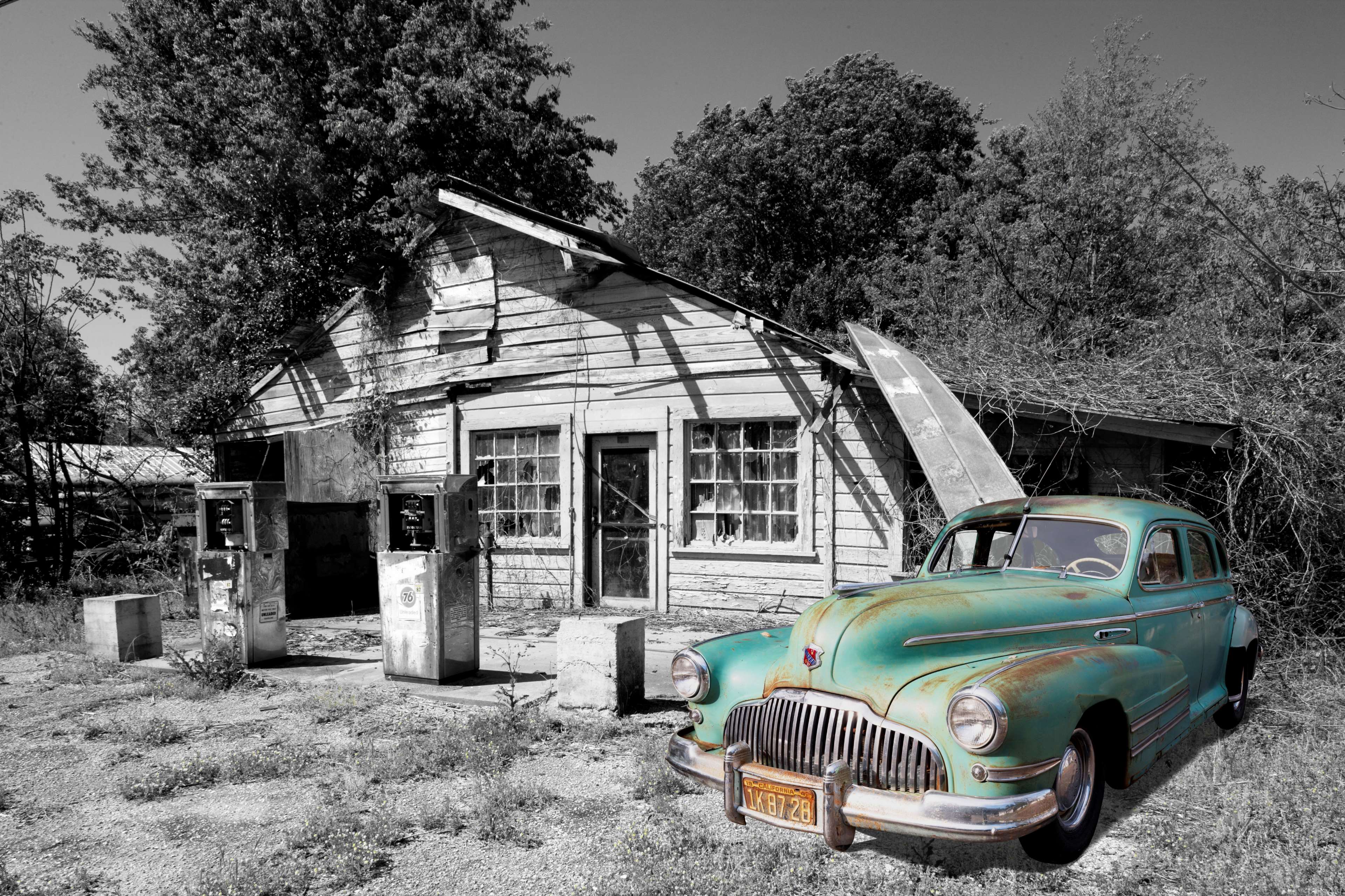 old gas station 1080P, 2k, 4k HD wallpaper, background free download