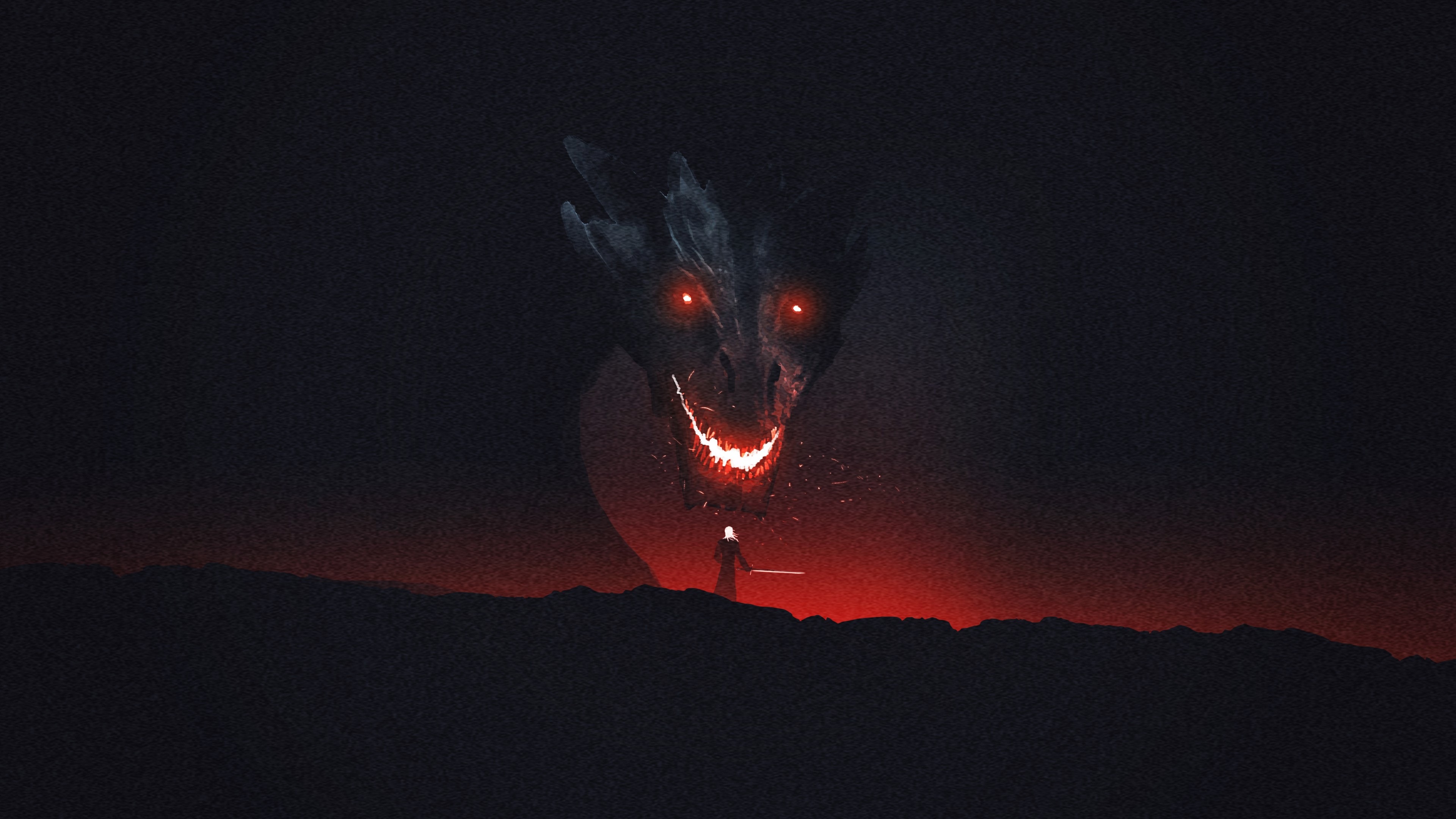 Wallpaper Black and Red Dragon on Fire During Night Time, Background Free Image