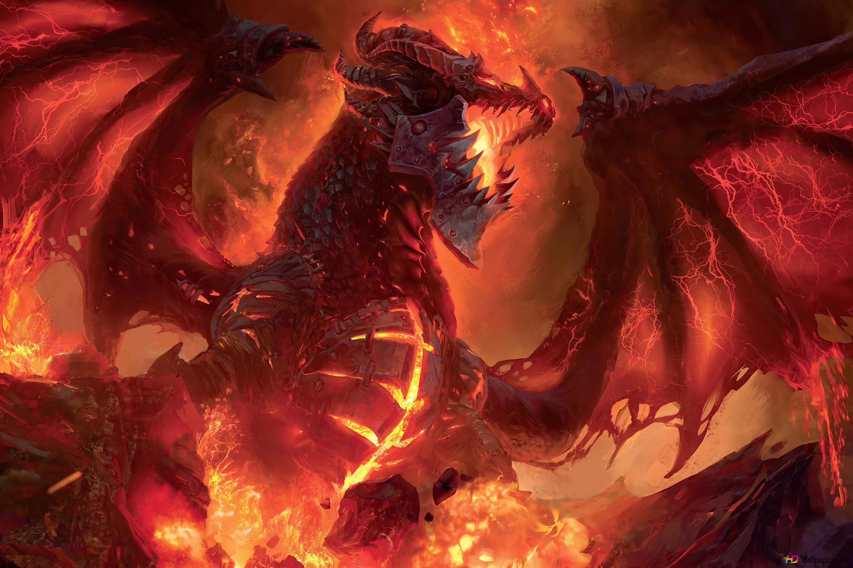Fire Dragon of Warcraft (WoW) 4K wallpaper download