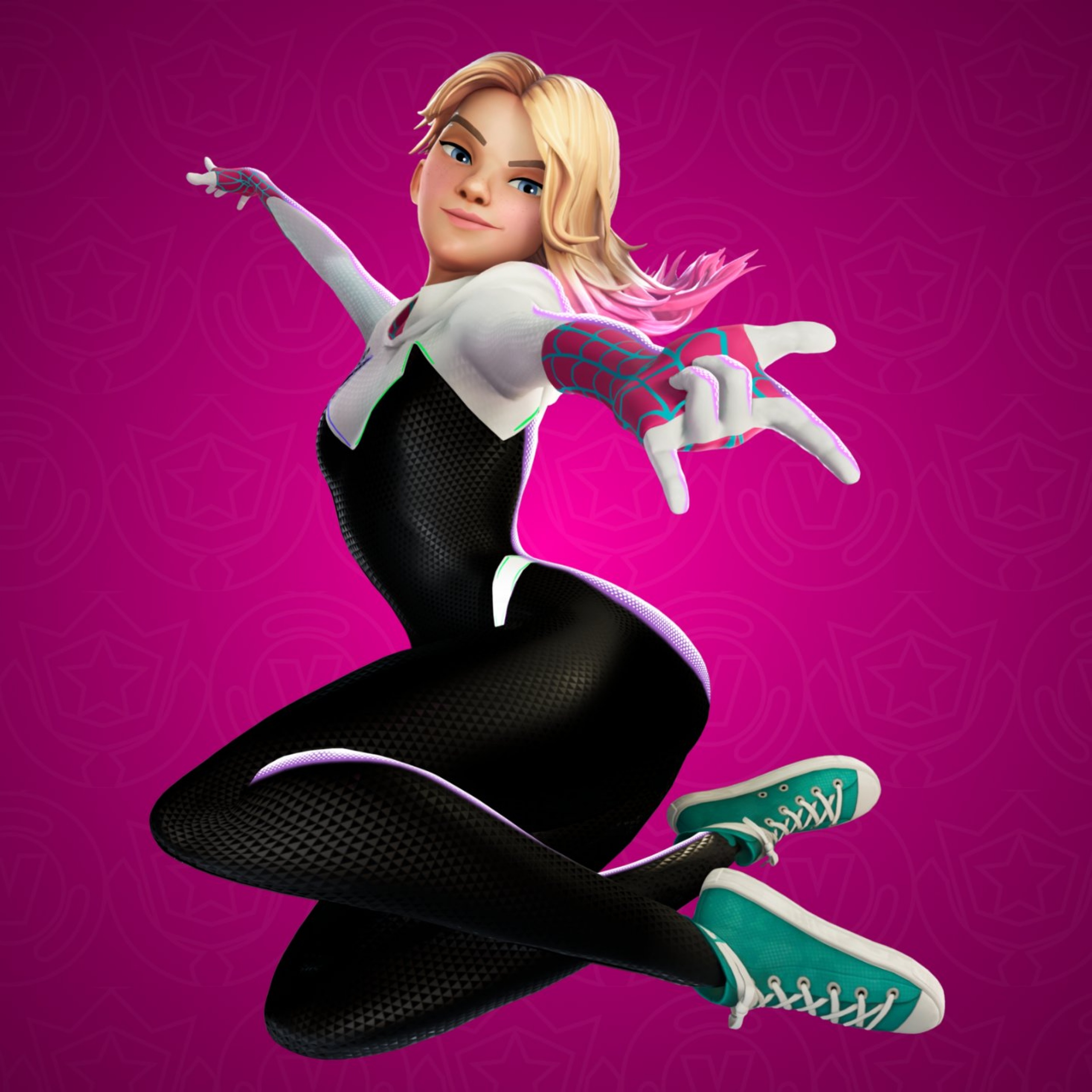 Spider Gwen Wallpaper 4K, Fortnite