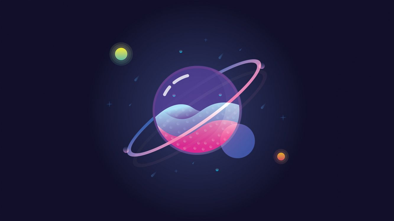 Wallpaper Space Simple, Planet, Digital