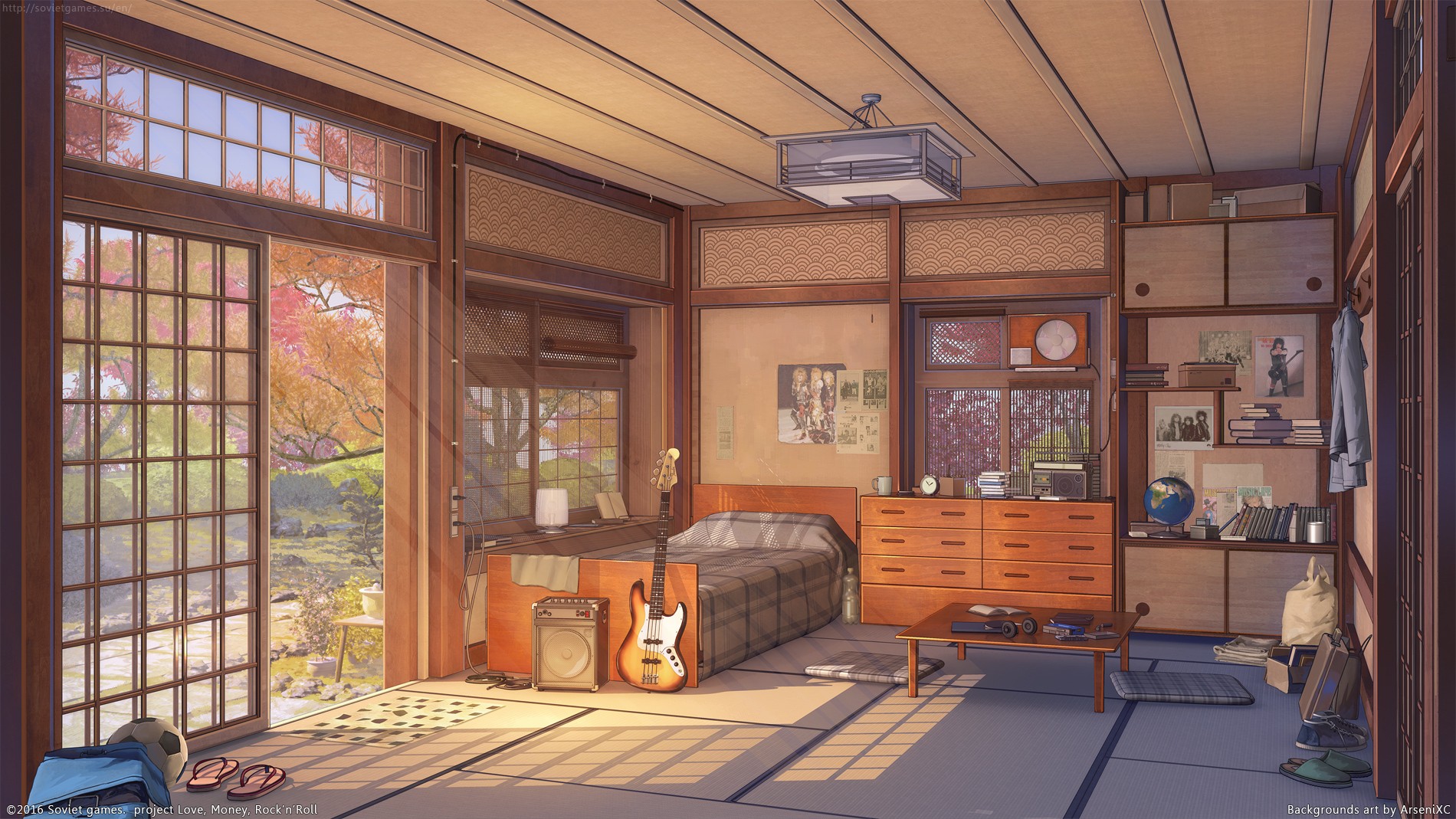 Wallpaper, anime, wood, house, visual