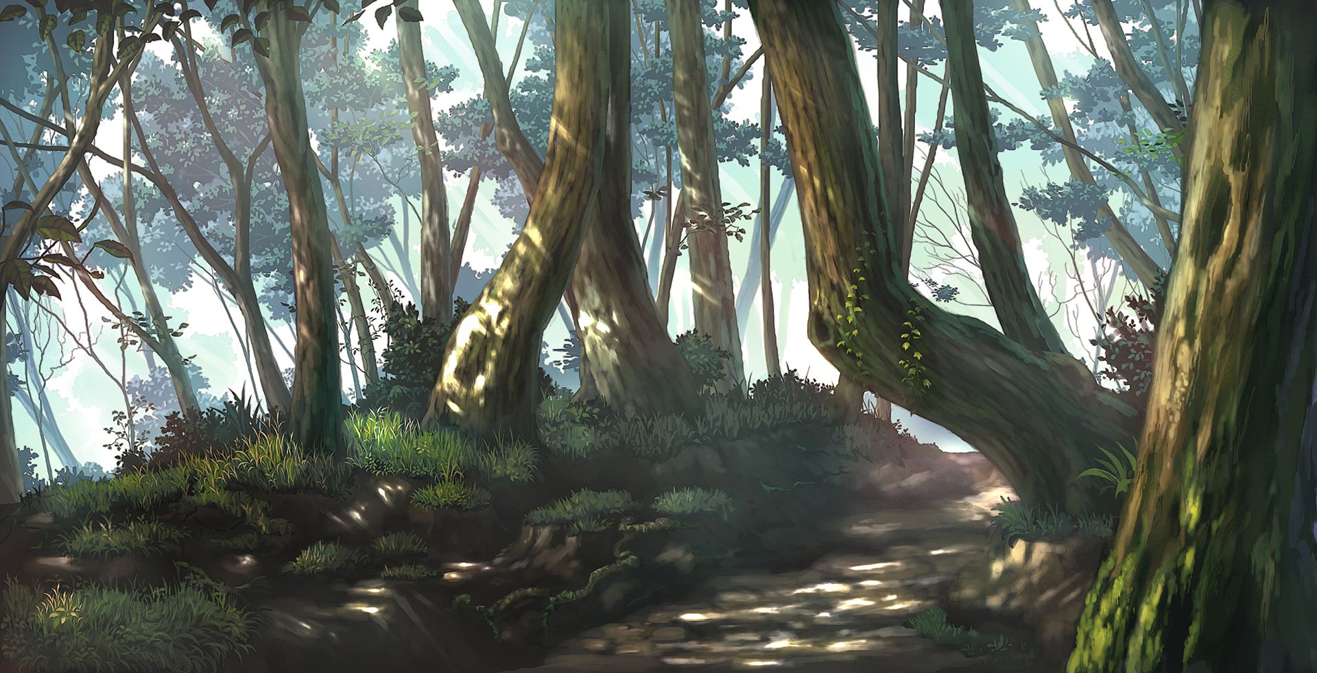 HD desktop wallpaper: Anime, Forest