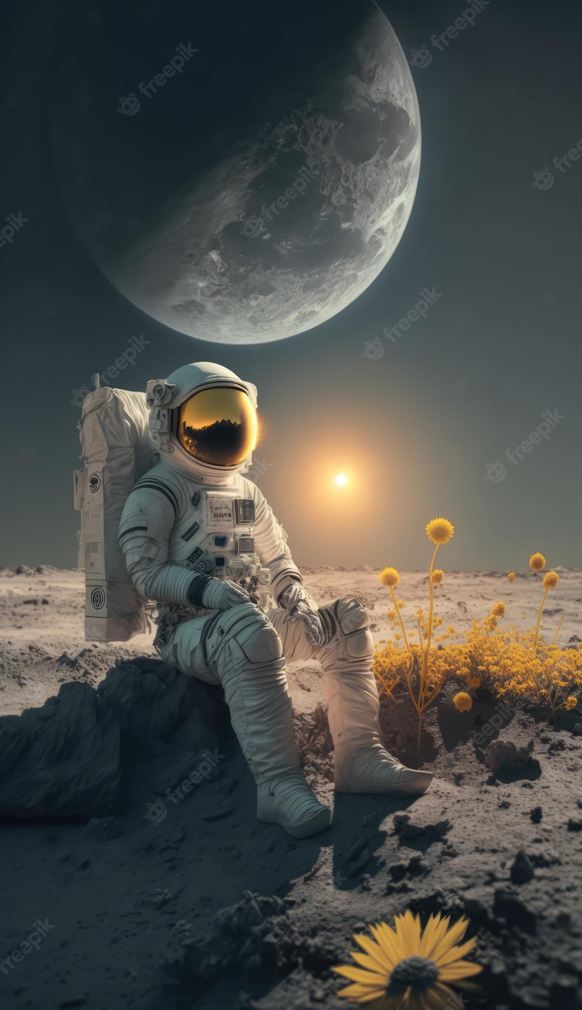 Картинка космонавт на луне
