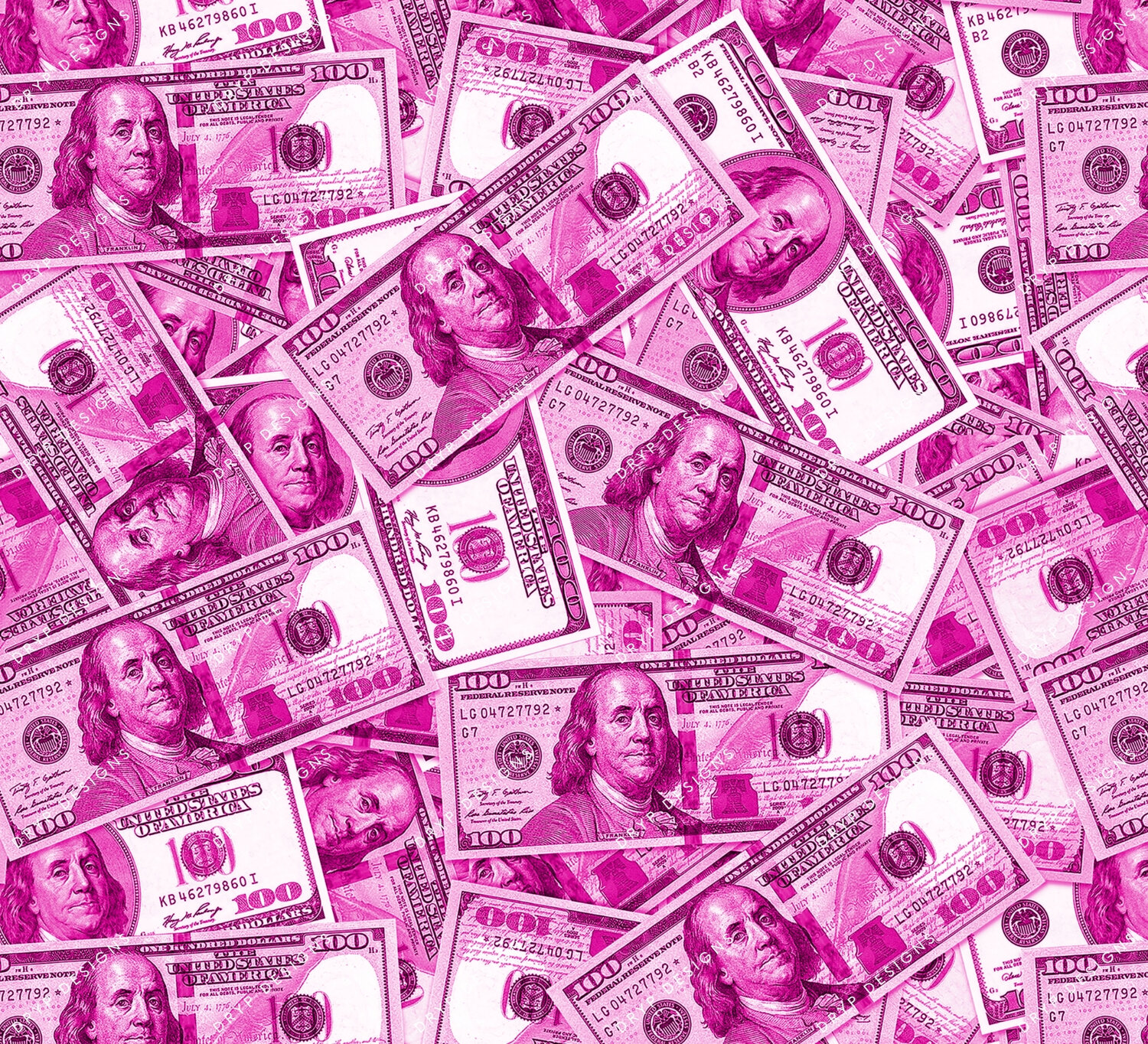 Pink 100 Dollar Bills Seamless Money