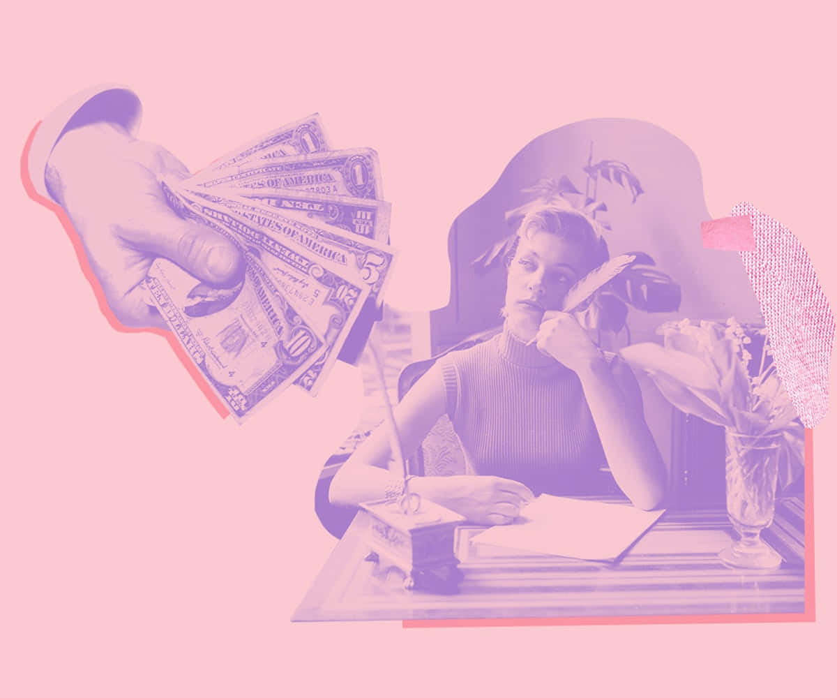 Download A Woman Is Holding Money And A