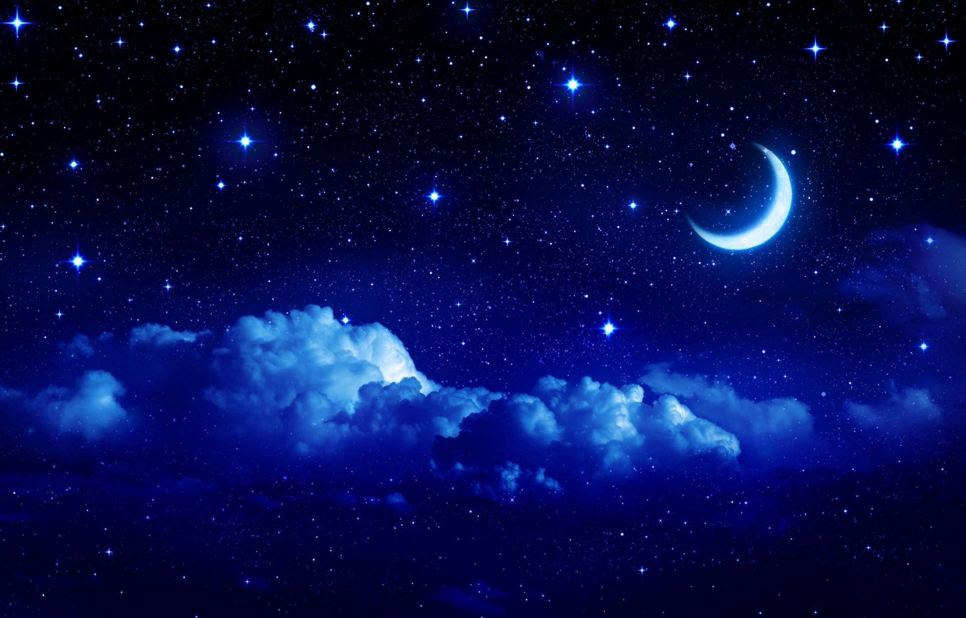 Moon And Stars Wallpaper