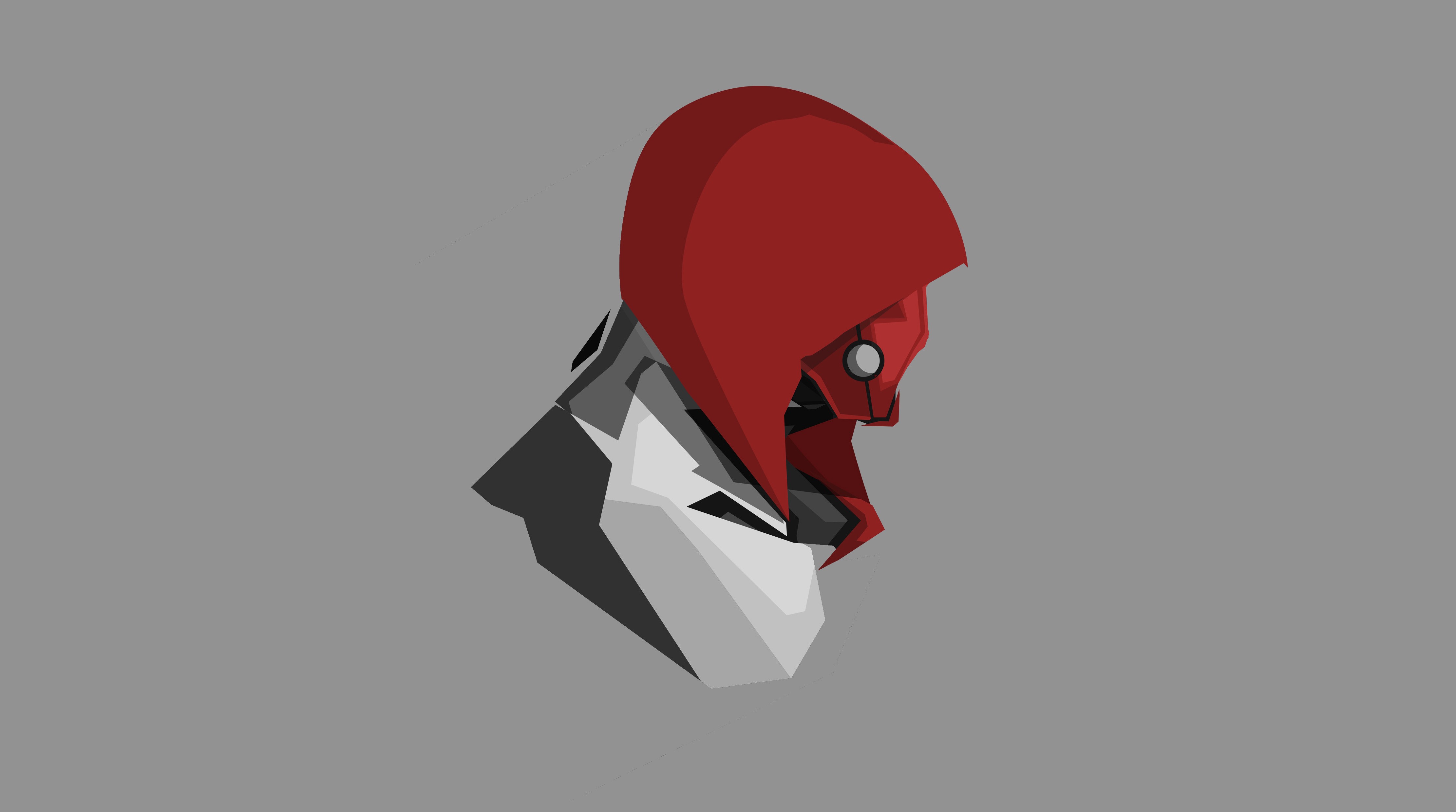 red hood, minimalism, 4k, hd, artist