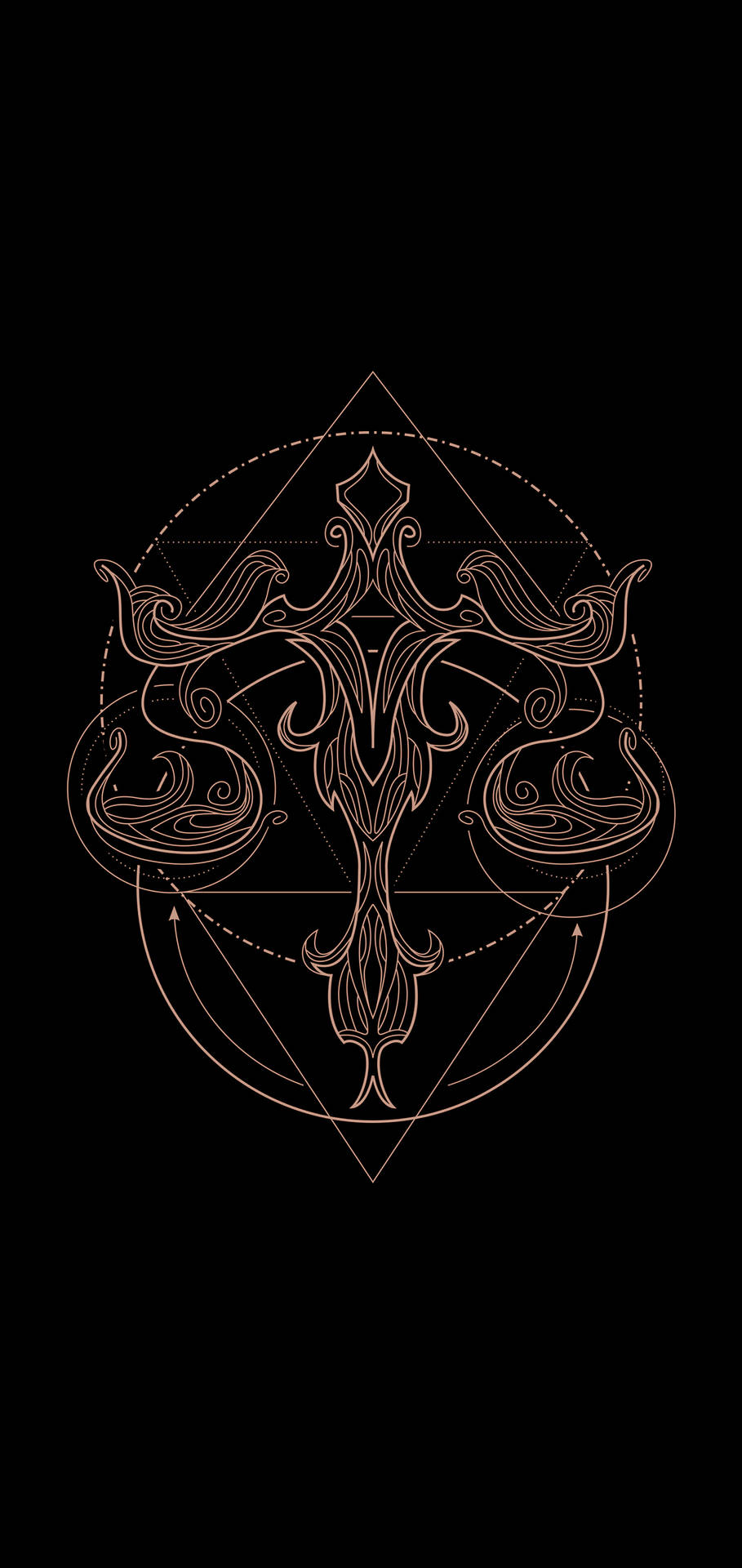 Download Libra Zodiac Line Work Wallpaper