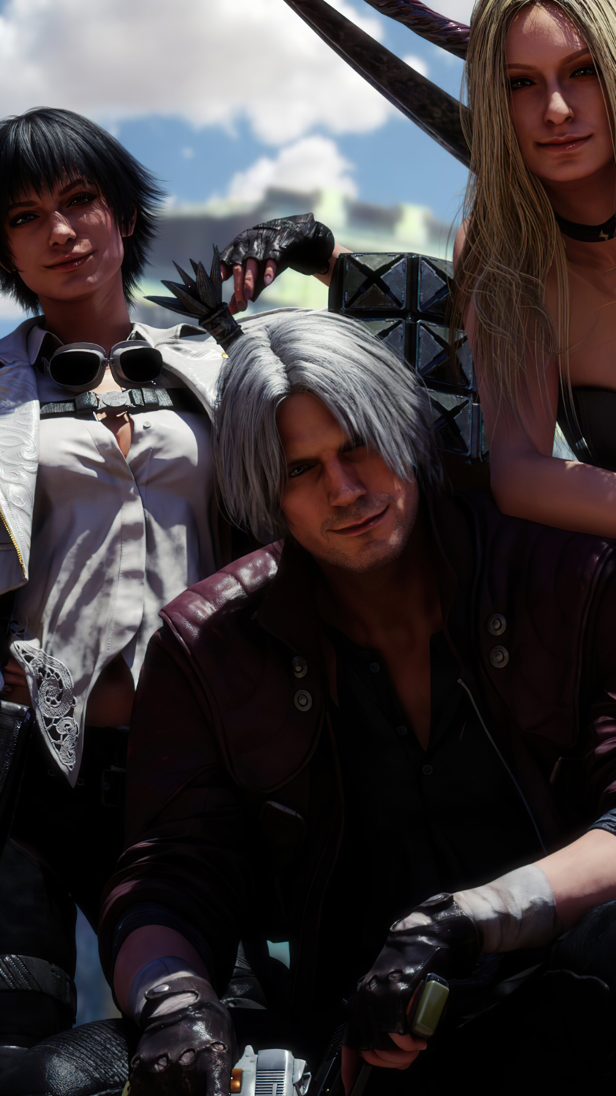 Devil May Cry 5, Dante, Lady, Trish, 4k