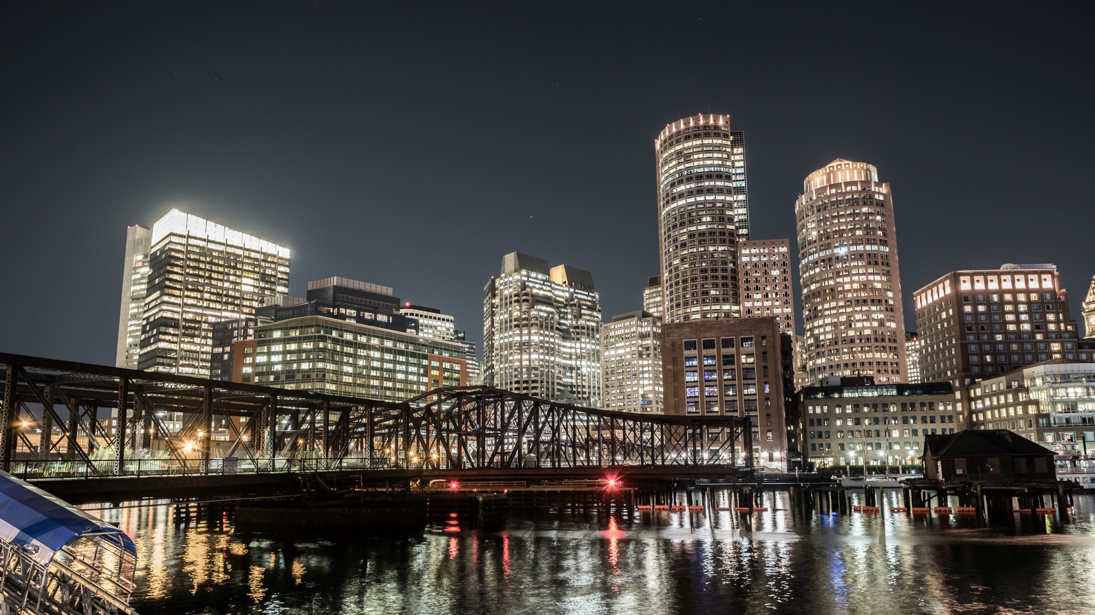 light skyscraper ma and boston HD 4k