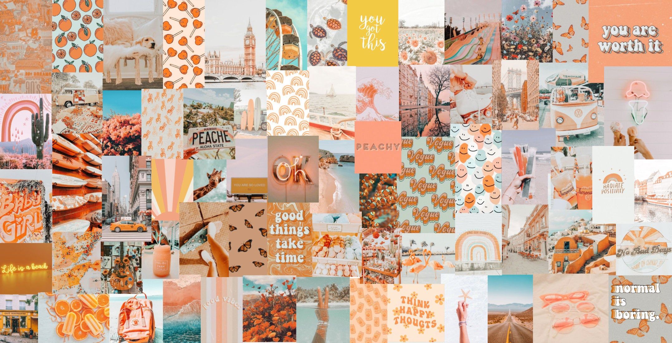 Trendy Peachy Vibes Aesthetic Wall