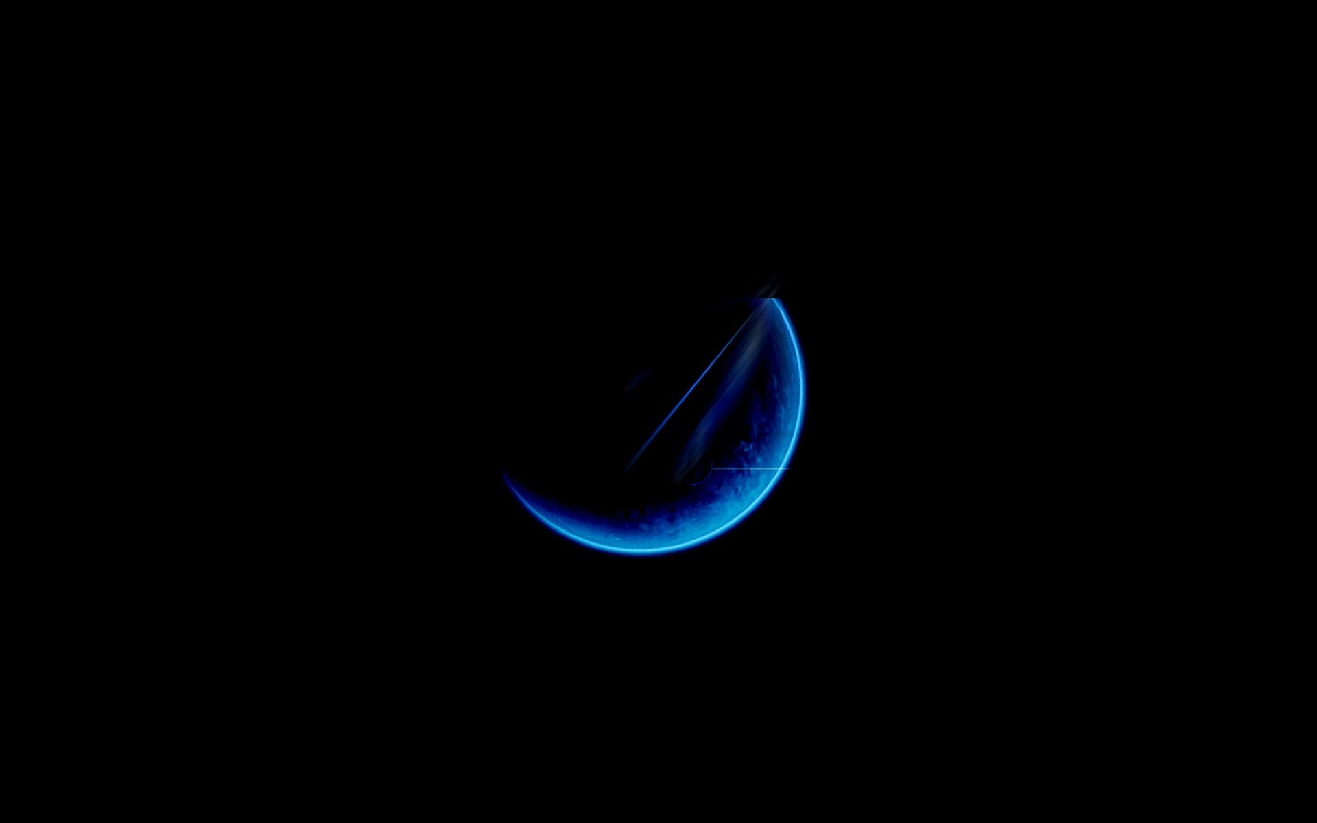 Moon, Light, Blue, Black